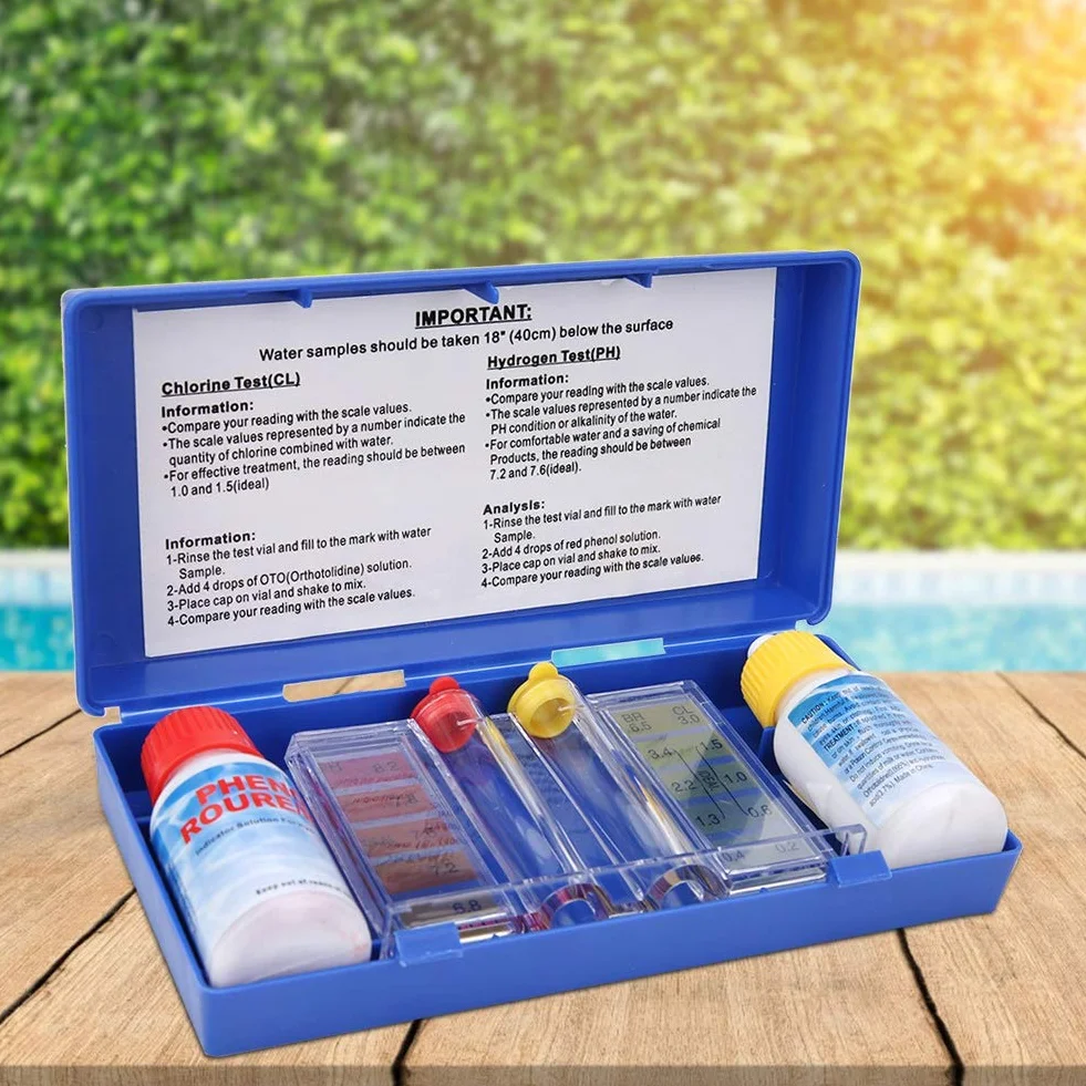 Zestaw do Badania Jakości PH Tester Basenu Pudełko Testowe do Testowania Chloru PH do Basenów Spa z Gorącymi źródłami
