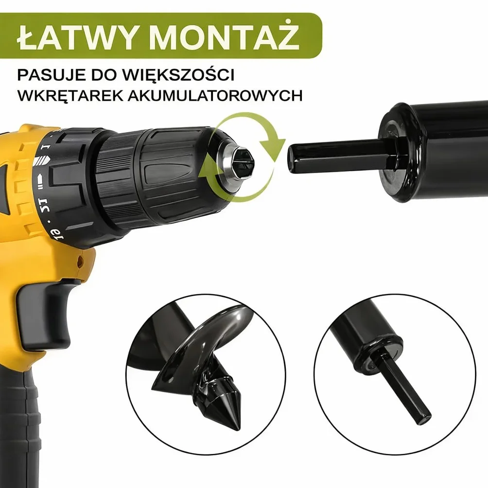RESSER Wiertło Glebowe Świder Ogrodowy Na Wkrętarkę do Sadzenia 10x60cm
