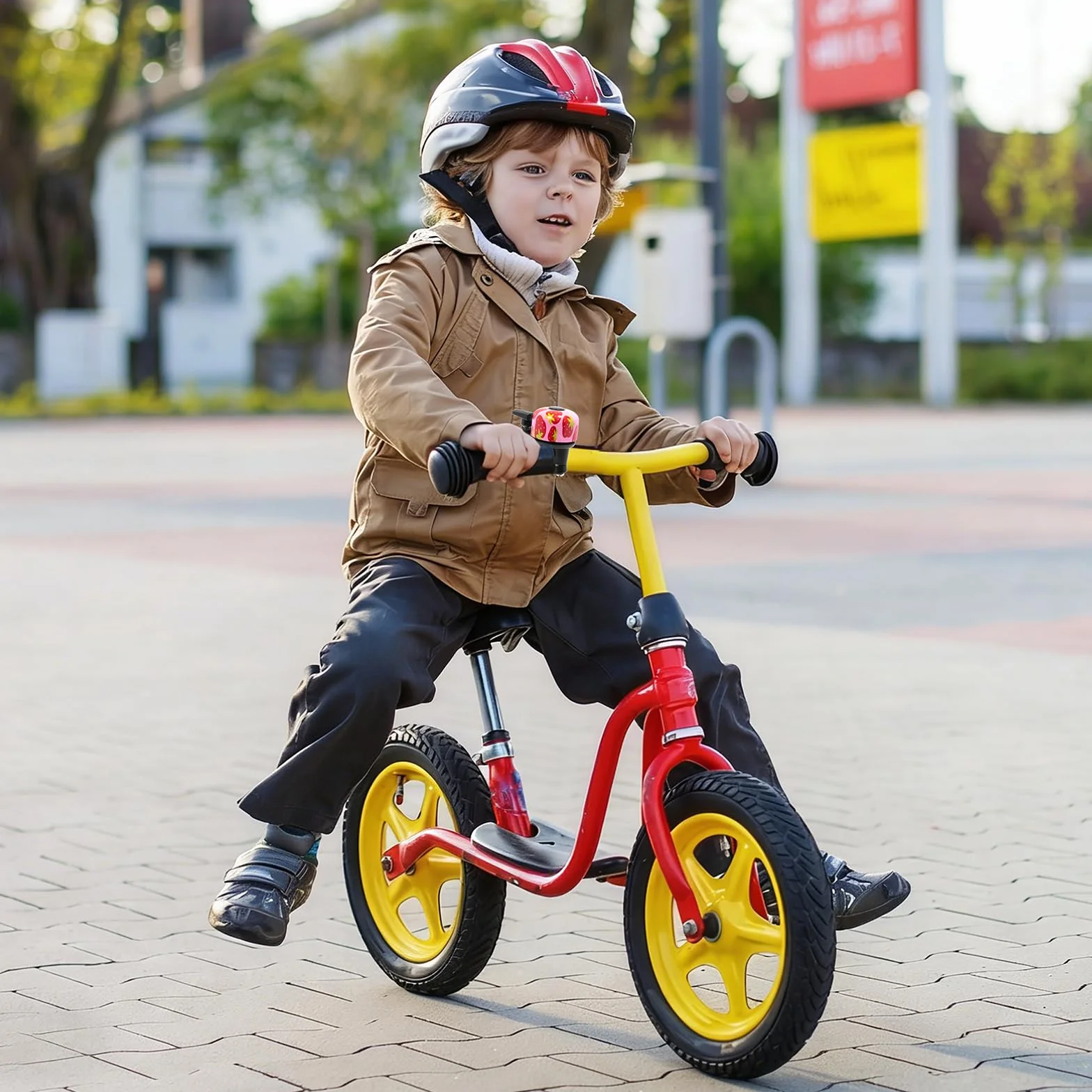 Dzwonek rowerowy dla dzieci, dziewczynek, z motywem truskawek, odpowiedni dla dziewcząt, chłopców i dorosłych, odpowiedni do rowerów wyścigowych, skuterów i rowerów górskich, 2 sztuki