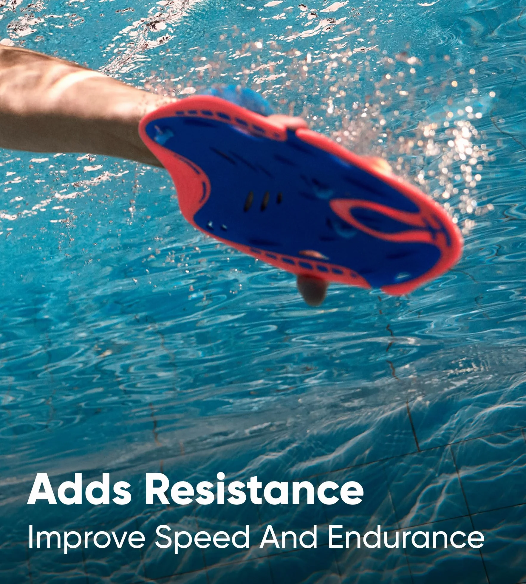 Speedo Biofuse Power Paddle trening pływania wiosło ręczne niebieski płomień/fluro mandarynka/niebieski basen L