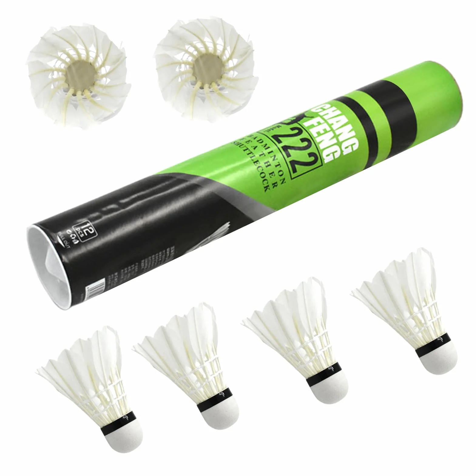 Badminton Shuttle — wysoka wydajność w zawodach sportowych | Konstrukcja gęsi z trwałego korka, stała trajektoria podczas treningu klubowego i zabawy rekreacyjnej 26,38 x 13,78 x 16,14