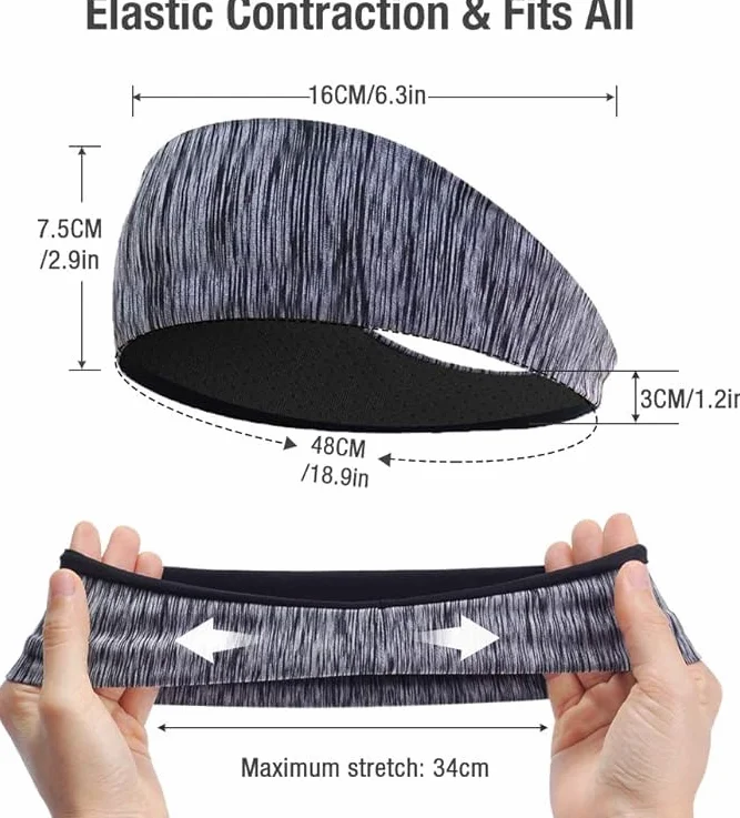 DAWRIS Zestaw opasek sportowych 3 sztuki antypoślizgowe obwód 48 cm
