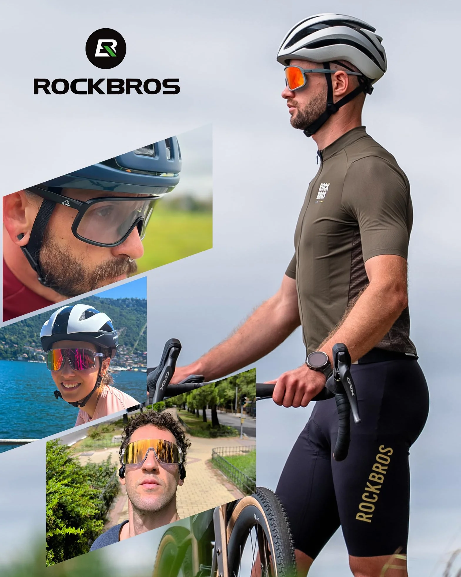 ROCKBROS Okulary rowerowe fotochromowe UV400 TR90 sportowe