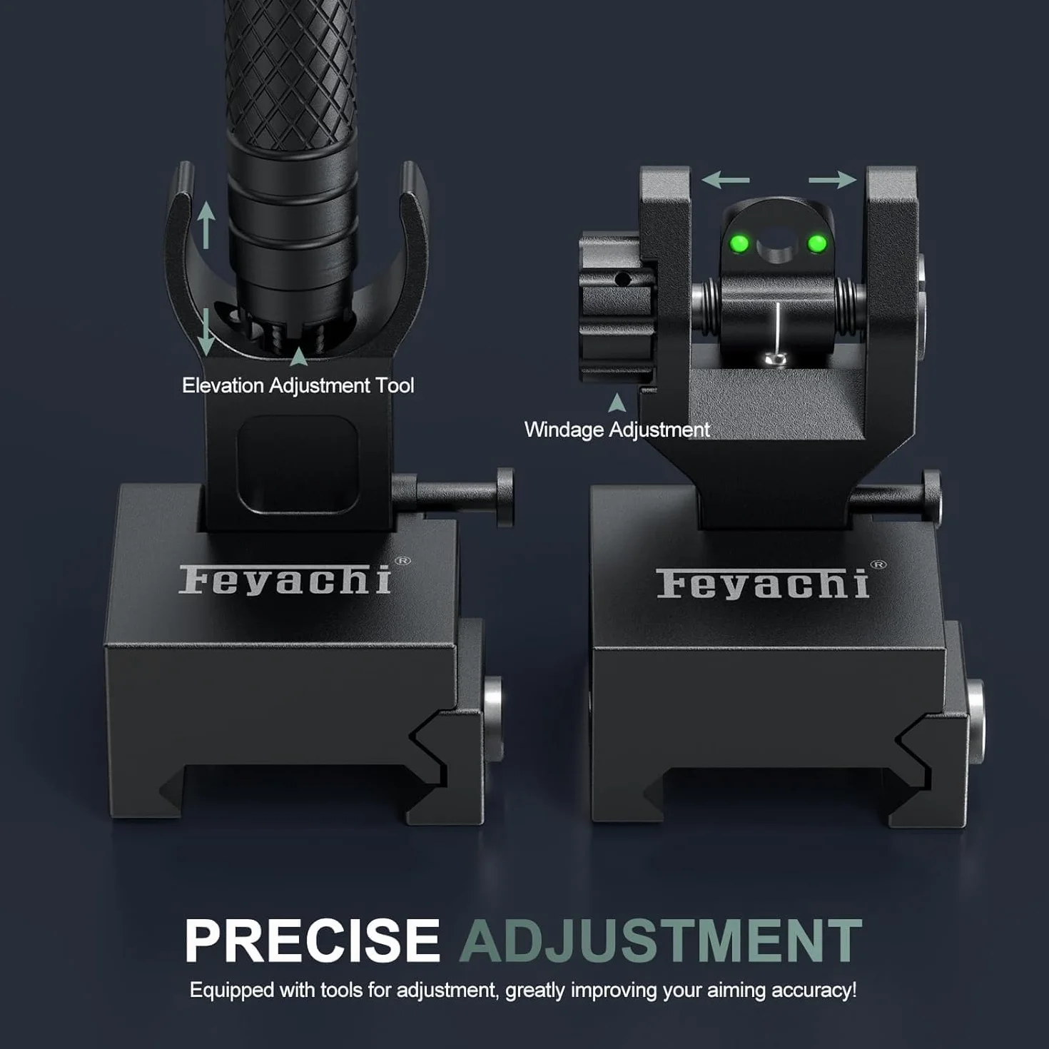 Feyachi S28 Flip Up Sight Zestaw przednich i tylnych celowników żelaznych Szyny Picatinny Weaver