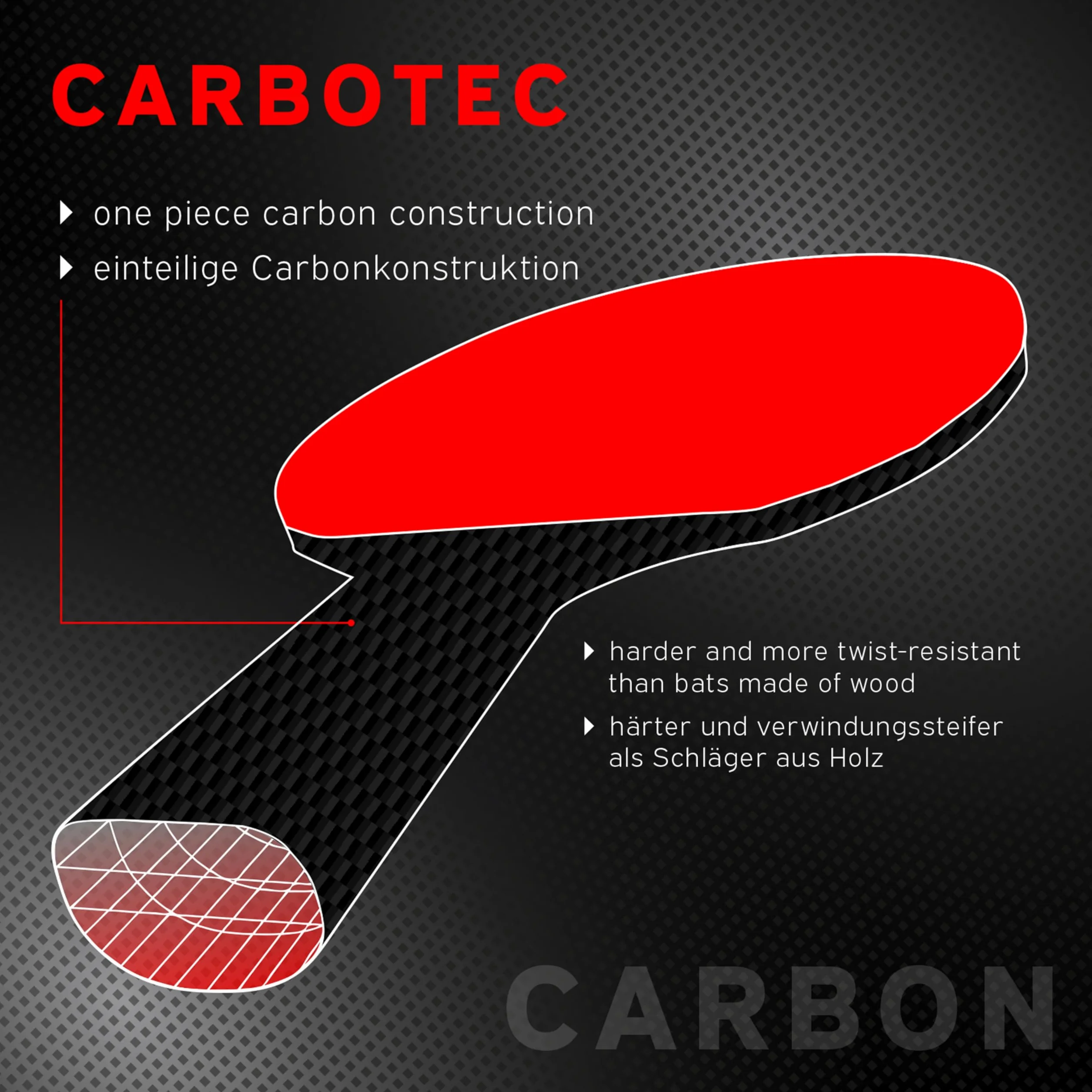 Schildkröt Rakieta do tenisa stołowego CarboTec 3000, wklęsła