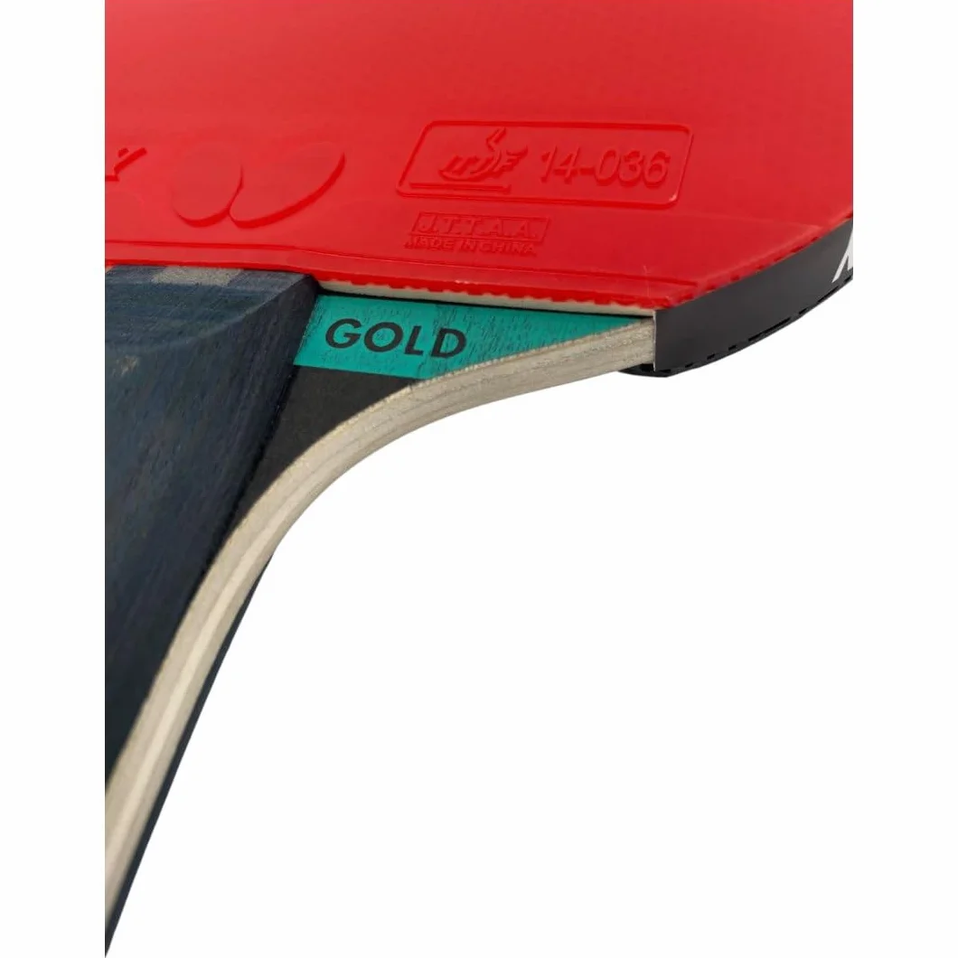 Butterfly® Dimitrij Ovtcharov Gold rakieta do tenisa stołowego, nowa technologia EVA, certyfikowana przez ITTF wykładzina Addoy z gąbką 1,5 mm, dla doświadczonych graczy