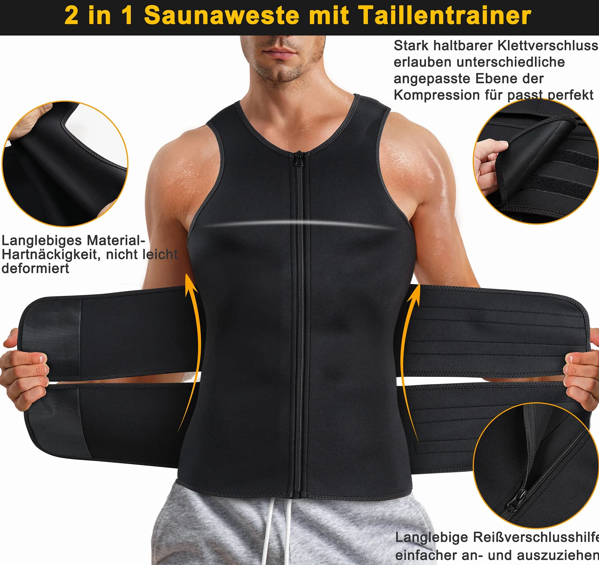 Neoprenowy pas wyszczuplający brzuch fitness do sauny trymer