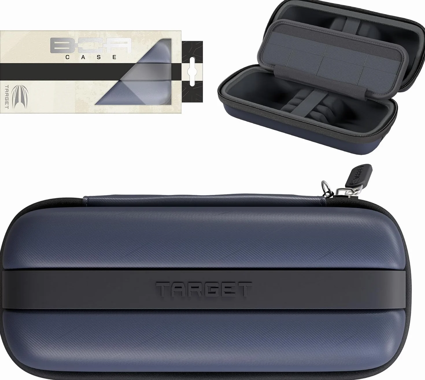 Target Darts BOA Dart Storage Case Czarny/granatowy/szary Torba na rzutki 6 kompletnie zmontowanych strzałek
