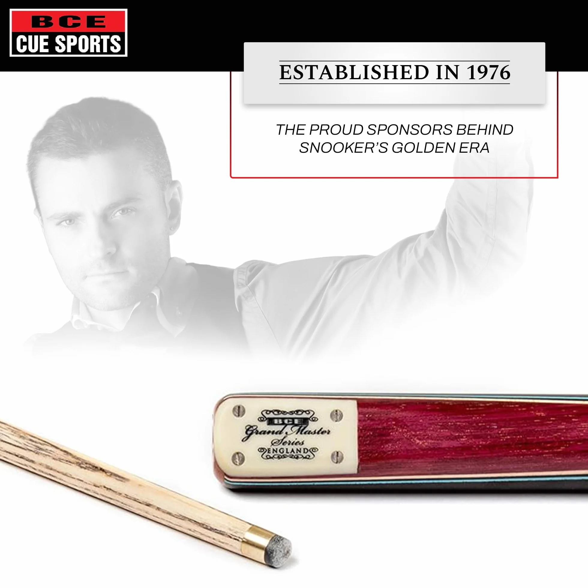BCE Grandmaster 3/4 Cut Snooker Cue 144,8 cm 9,5 mm GM500