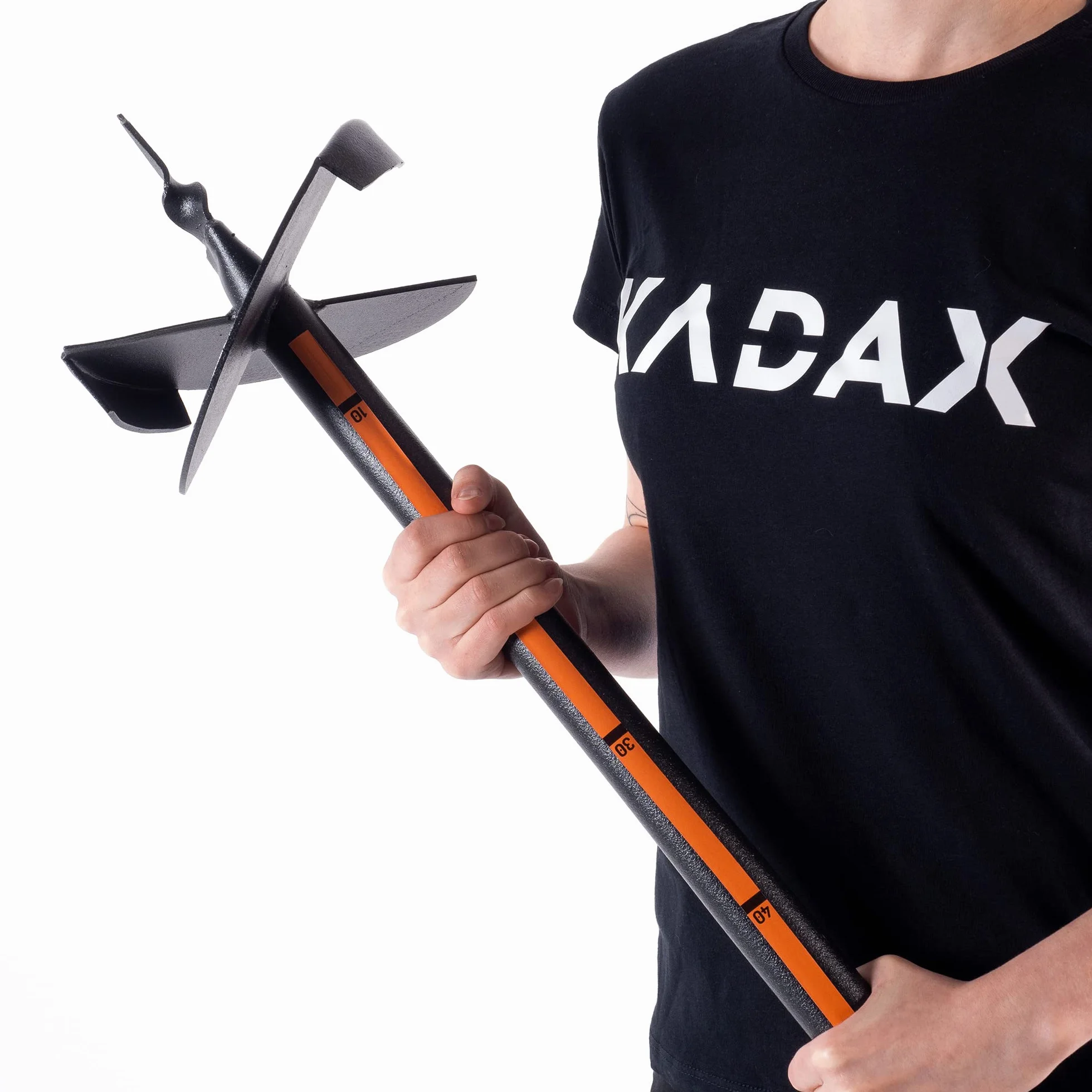 KADAX Świder ziemny ręczny 200 mm, metalowy z uchwytem poprzecznym, spiralny do ogrodu, do słupków, pali, roślin i cebulek, szybsze wiercenie stabilnych otworów