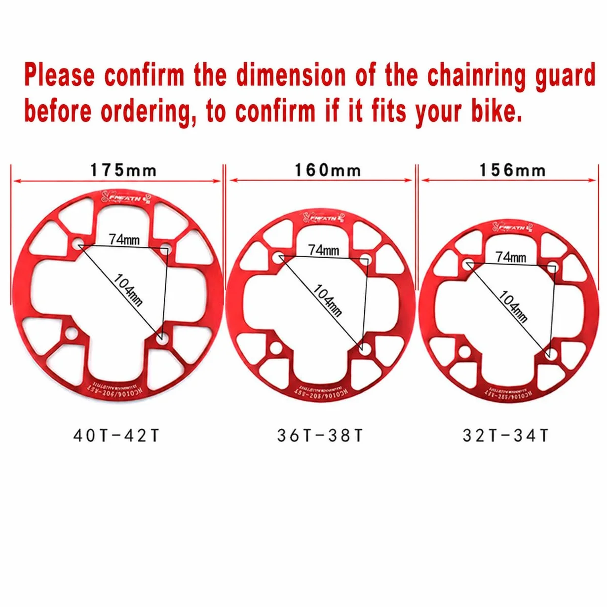 UPANBIKE 104 BCD osłona szyny rowerowej ze stopu aluminium do kół łańcuchowych 32~34T, 36~38T, 40~42T