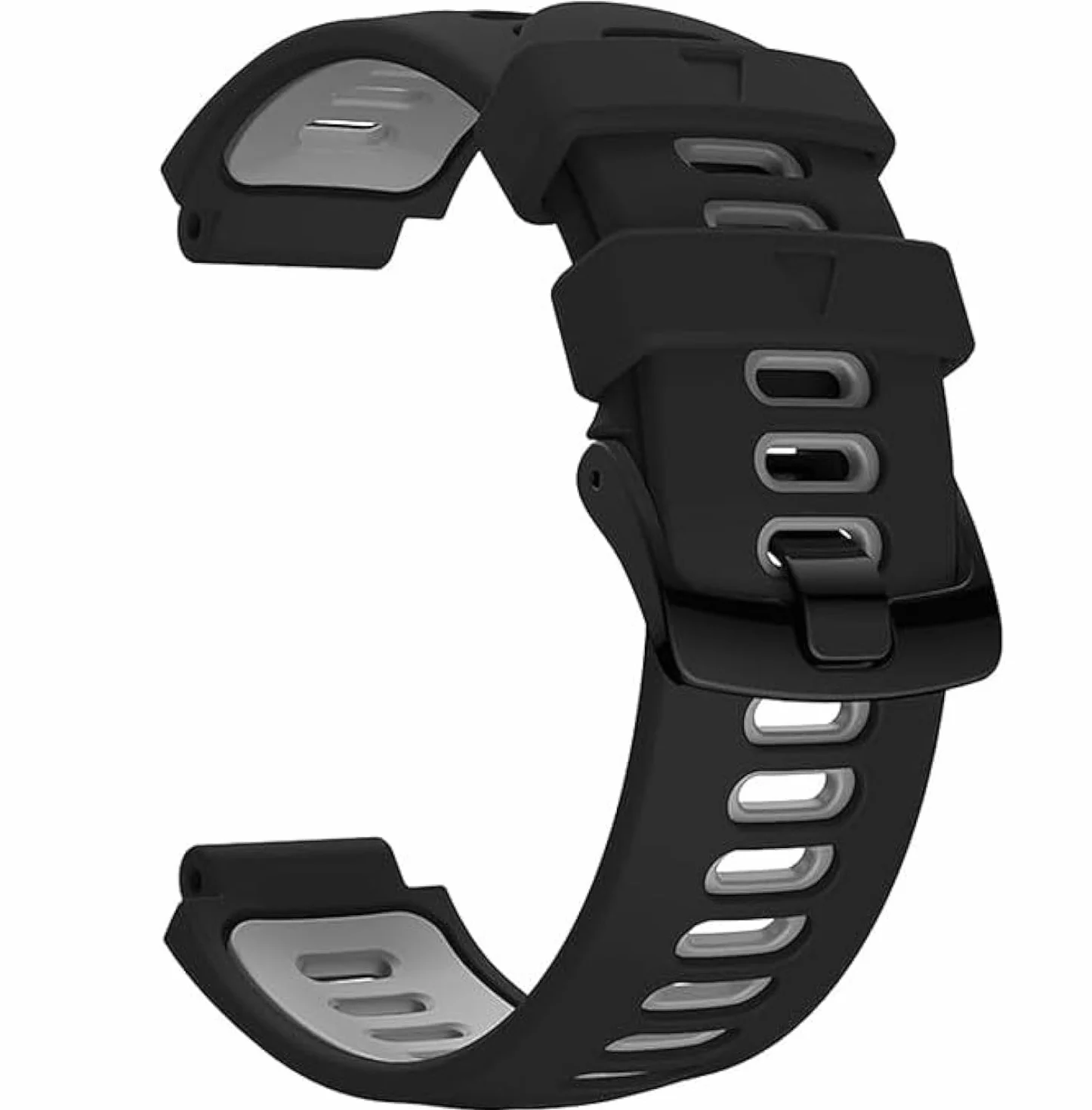 Czarny silikonowy pasek zastępczy do Garmin Forerunner 235/220/230/620/630/735XT, regulowany 15,8-23 cm