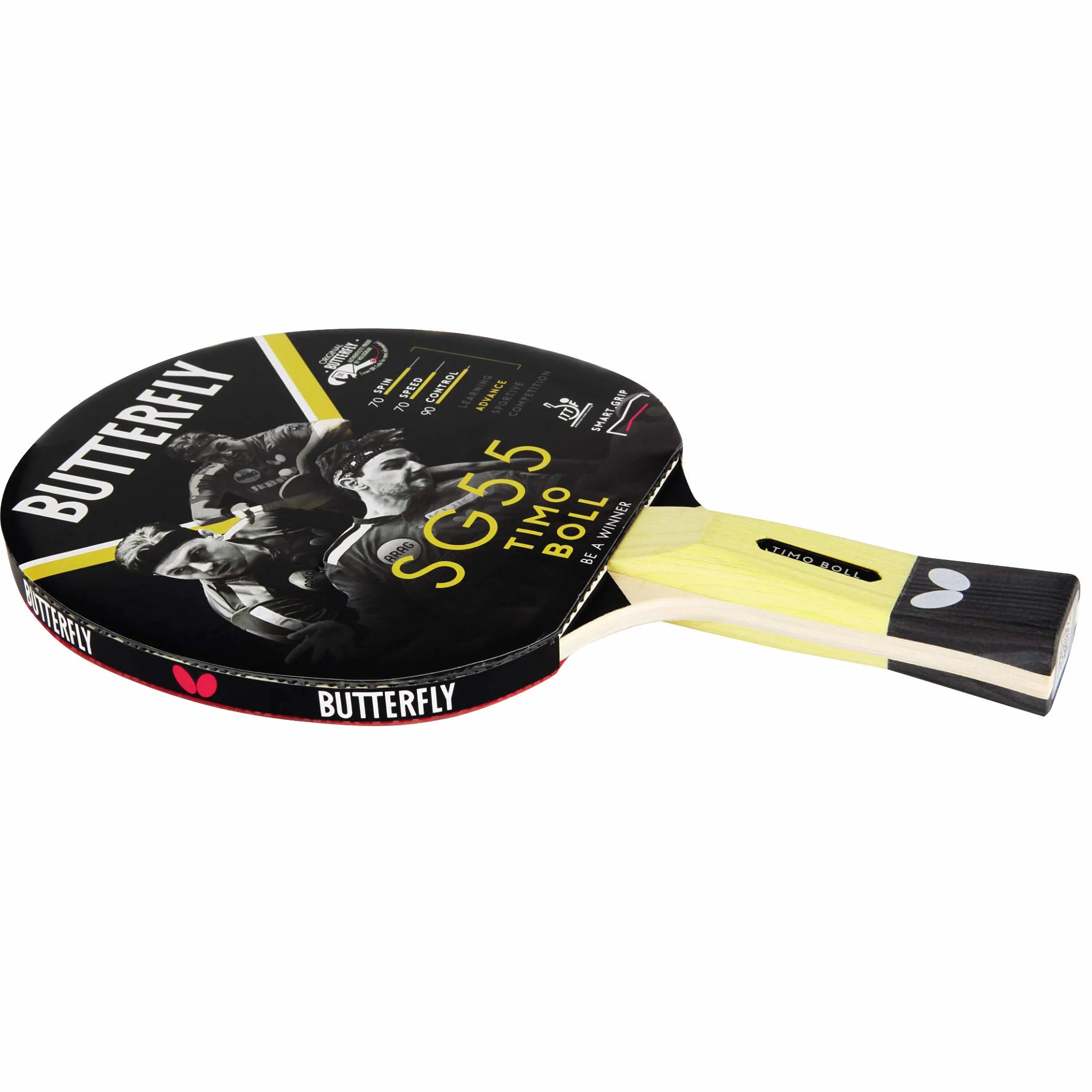 Butterfly Timo Boll SG55 kij do tenisa stołowego ITTF Pan Asia guma 1,5 mm biały