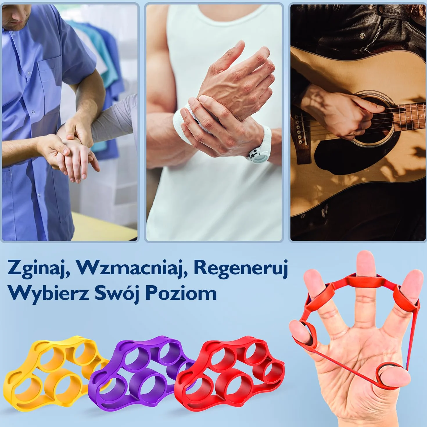 FitBeast Zestaw Siły Przedramienia Trener Chwytu 10-60 lbs Ekspander do Ćwiczeń Dłoni i Palców Rehabilitacja Nadgarstka