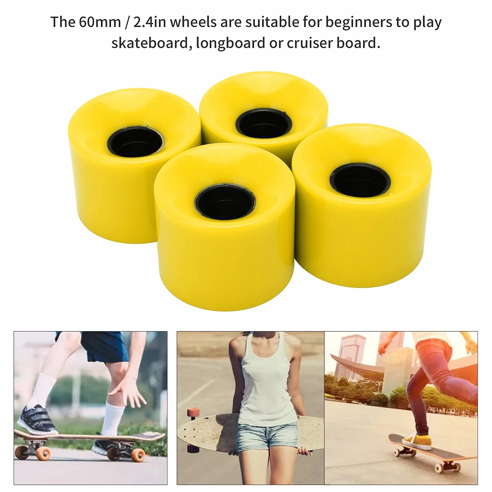 Kółka do Deskorolki 60x45mm 78A Longboard Cruiser Akcesoria 4 Szt.