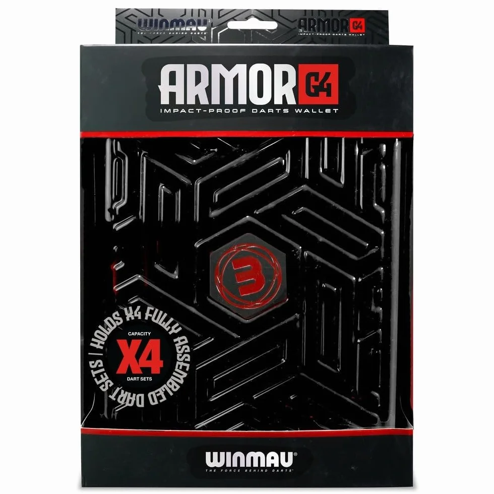 WINMAU Armor Darts Wallet – etui na rzutki mieści w pełni zmontowane rzutki i akcesoria, odporne na uderzenia, bardzo trwałe i bezpieczne, Czarny, 24 x 18.5 x 6 cm