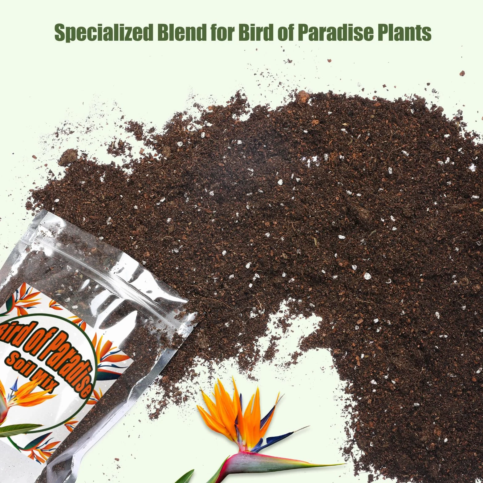Organiczna mieszanka gleby doniczkowej Bird of Paradise, 1 l, idealna do roślin doniczkowych wewnątrz i na zewnątrz, wspomaga optymalny wzrost Bird of Paradise