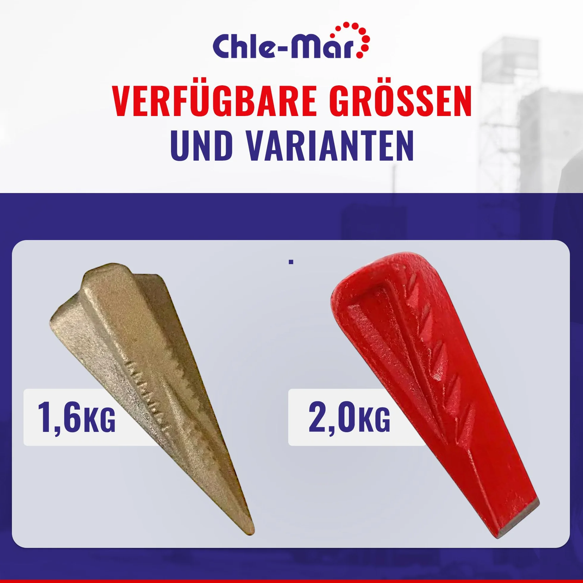 Chle-Mar – Obrotowy klin do łupania drewna 1,6 kg | Hartowana stal | Do drewna kominkowego i opałowego | Skuteczne i bezpieczne rozłupywanie | Klin rozszczepiający z funkcją rotacyjną