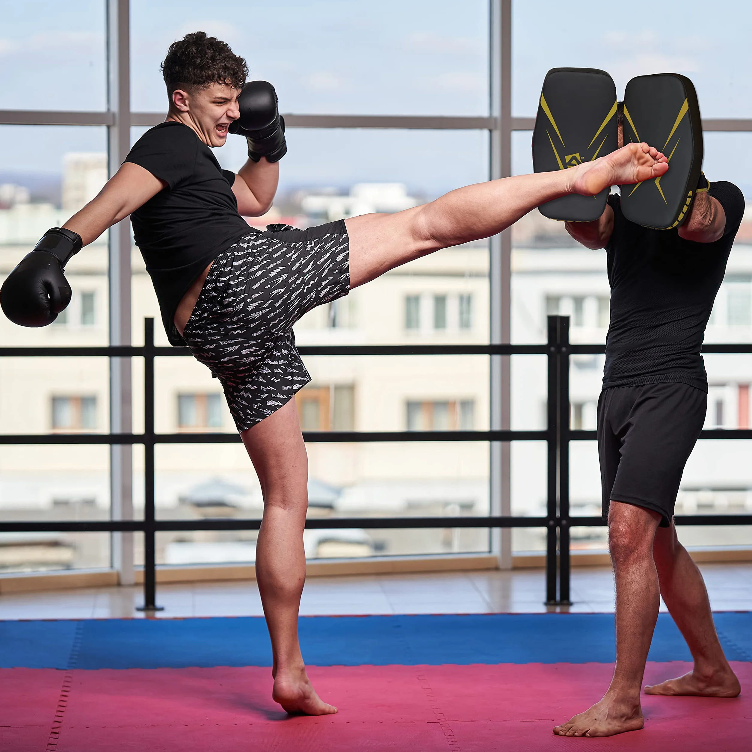 AQF Tajskie Klocki Do Kickboxingu Muay Thai Pad Z Solidnym Uchwytem, Maya Hide Leather Zakrzywiona Tarcza Strike Dla Boksu MMA Sztuk Walki Taekwondo, Treningu Sportów Ciosy
