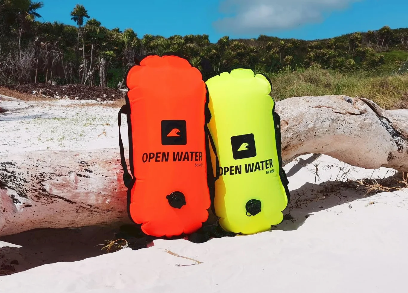 OPENWATER dmuchana bojka asekuracyjna żółto zielona neon