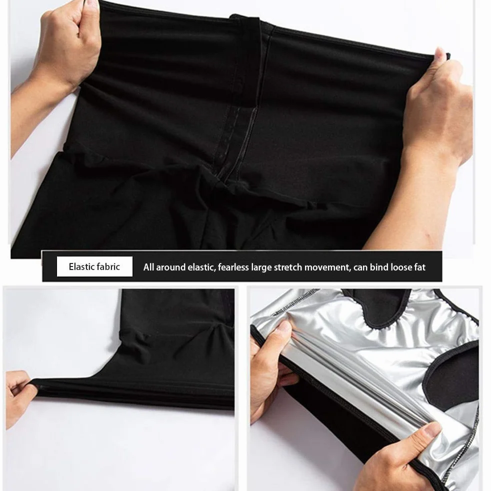 Damskie spodnie do sauny Body Shaper wyszczuplające legginsy treningowe wysoka talia Capri termiczne elastyczne