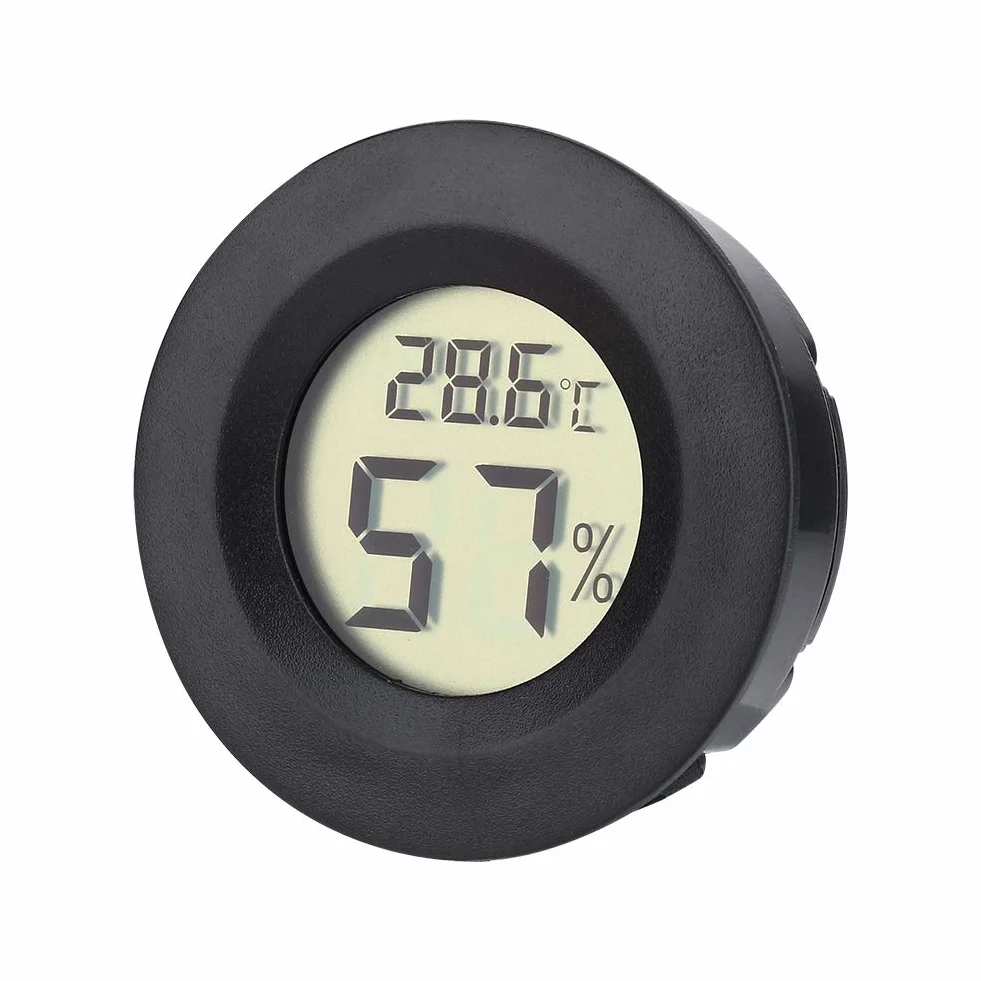 Cyfrowy termometr higrometrowy do cygar, z wyświetlaczem LCD, wbudowana instalacja do temperatury - 50°C - 70°C i wilgotności względnej 10-99%