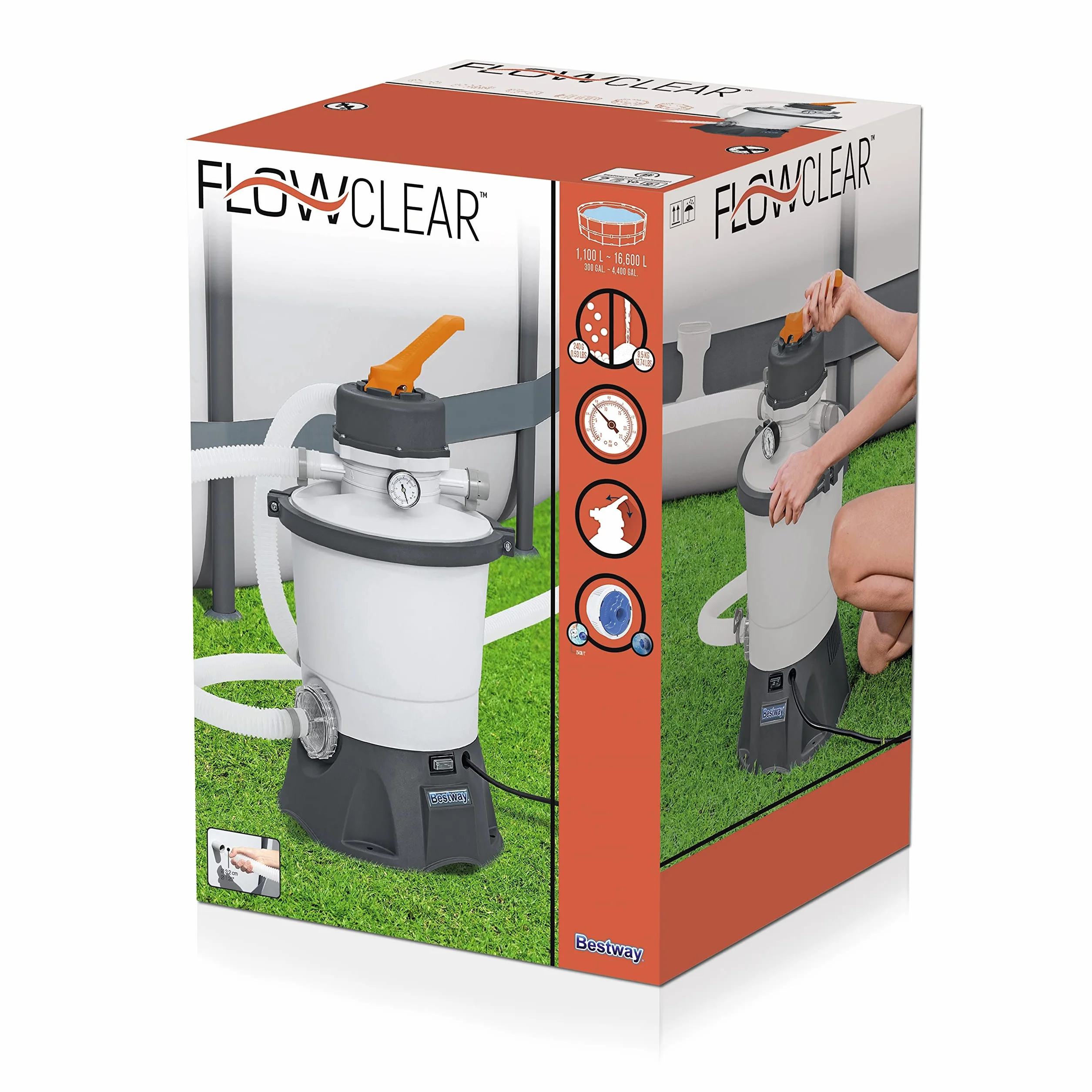 Bestway Flowclear Pompa Filtracyjna, Wielokolorowy, 3 028 litrów