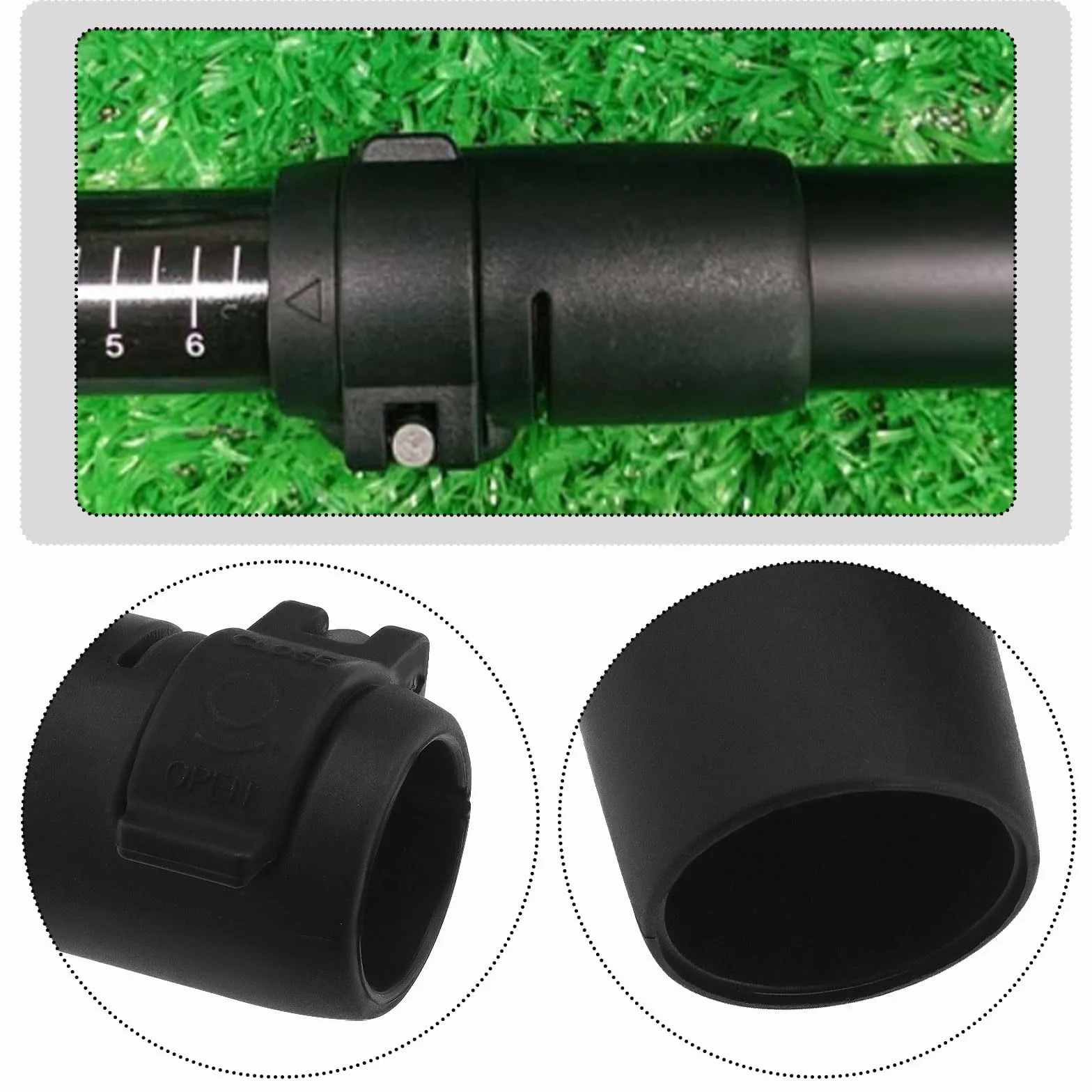 Regulowana klamra zaciskowa do szybkiego zwalniania, zamiennik regulatora zacisku wału wiosłowego do większości wałków wiosłowych SUP, 70 x 33 mm, 2 szt., czarne