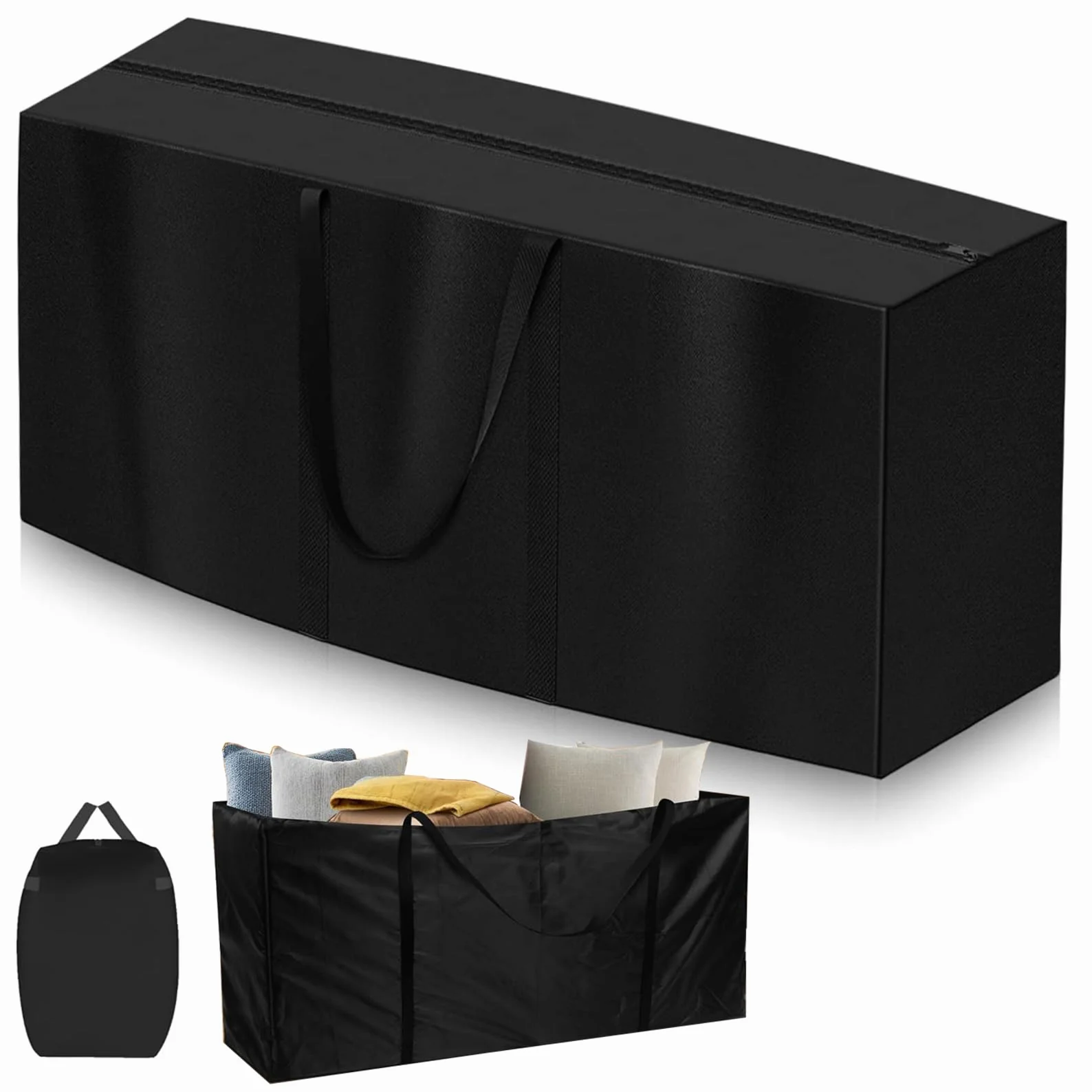 Zewnętrzna torba na poduszki ogrodowe, torba do przechowywania mebli ogrodowych, 173 x 76 x 51 cm duża torba do przechowywania torby do przechowywania na kołdry, kołdry