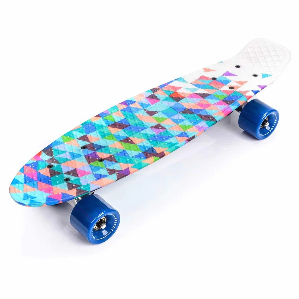 Deskorolka mini cruiser klasyczna fiszka longboard dla dzieci początkujących skatepark retro lekka meteor
