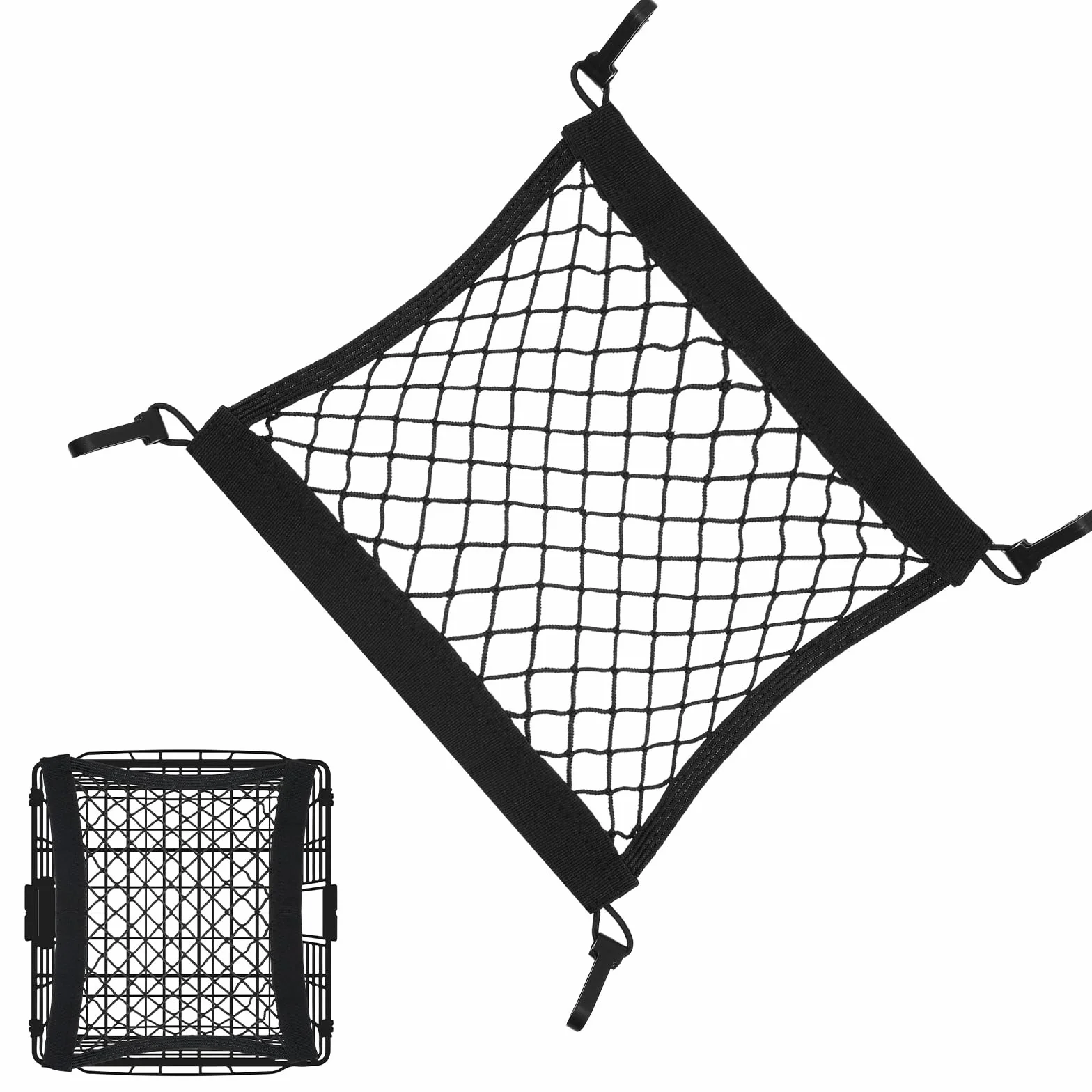 Siatka na bagaż na rower 30x30 cm elastyczny kosz rowerowy z gumowym ściągaczem