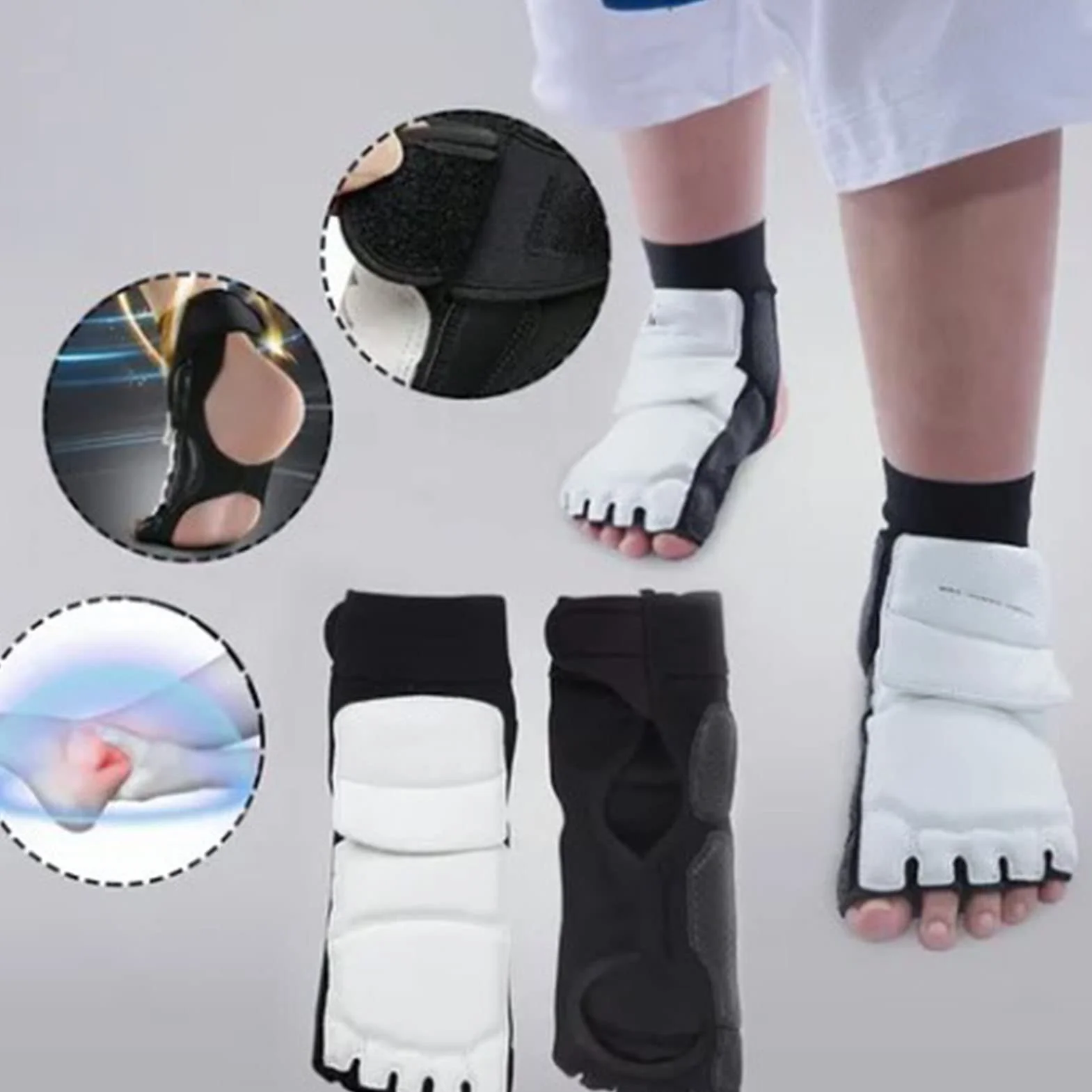 Ochraniacze na Stopy Taekwondo Oddychające Antypoślizgowe Karate Boxing Sparring 1 para