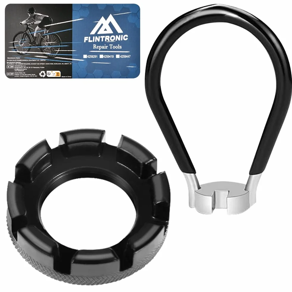 flintronic Narzędzie do szprych rowerowych, Zestaw narzędzi do szprych rowerowych, Klucz do szprych 6 w 1, Klucz do szprych rowerowych, 10-15 kalibr, Narzędzie do konserwacji kół rowerowych do roweru