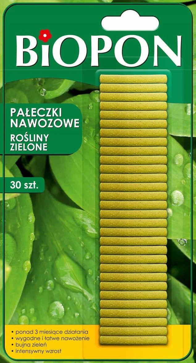 BIOPON Pałeczki nawozowe do roślin zielonych 30szt