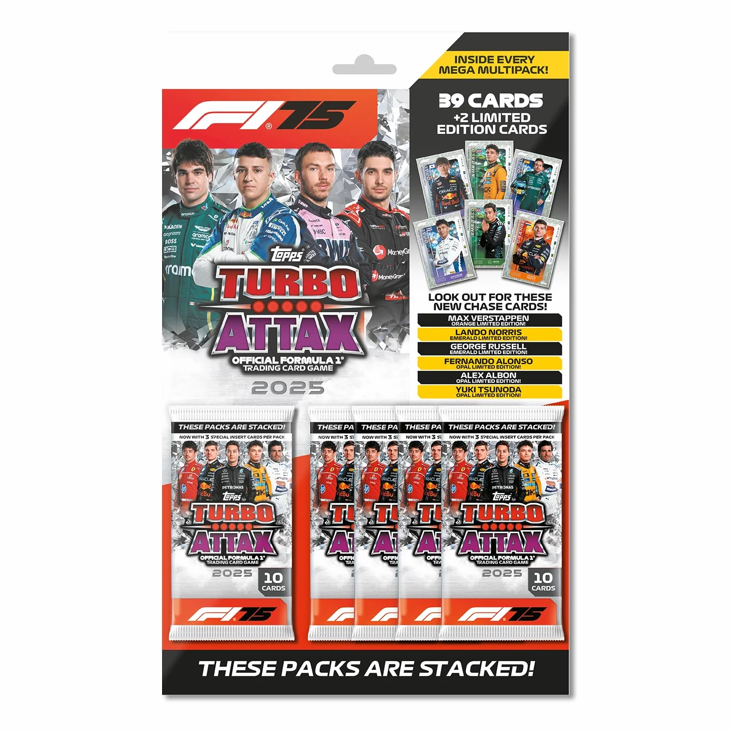 Topps Turbo Attax Formula 1 2025 Mega wielopak 39 kart + 2 limitowane