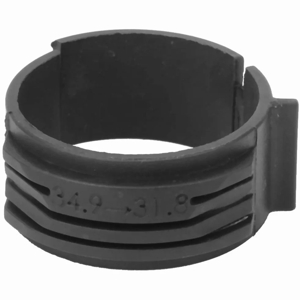 Alomejor 2 szt. przerzutki konwersja 31,8 mm na 34,9 mm adapter do oświetlenia rowerowego przednia przerzutka pierścień konwersji