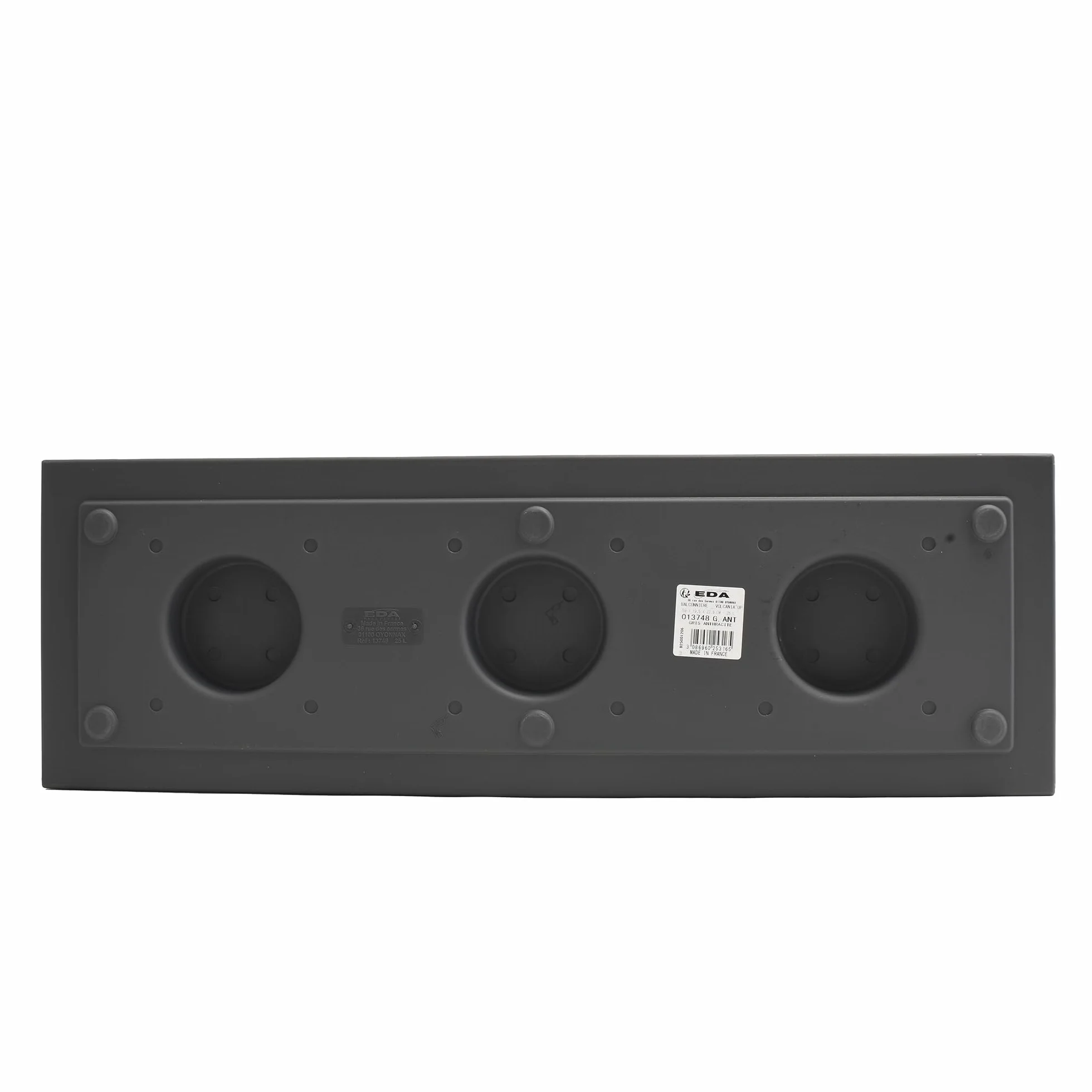 EDA - Volcania'Up skrzynka balkonowa 25 l – wygląd kamienia – jednościenna – strefa zbierania wody – 59 x 19,5 x 22,8 cm – antracytowo-szara