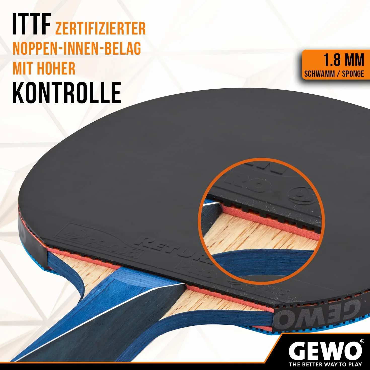 GEWO PS Blast Carbon rakieta do tenisa stołowego ITTF z powłoką Return Pro