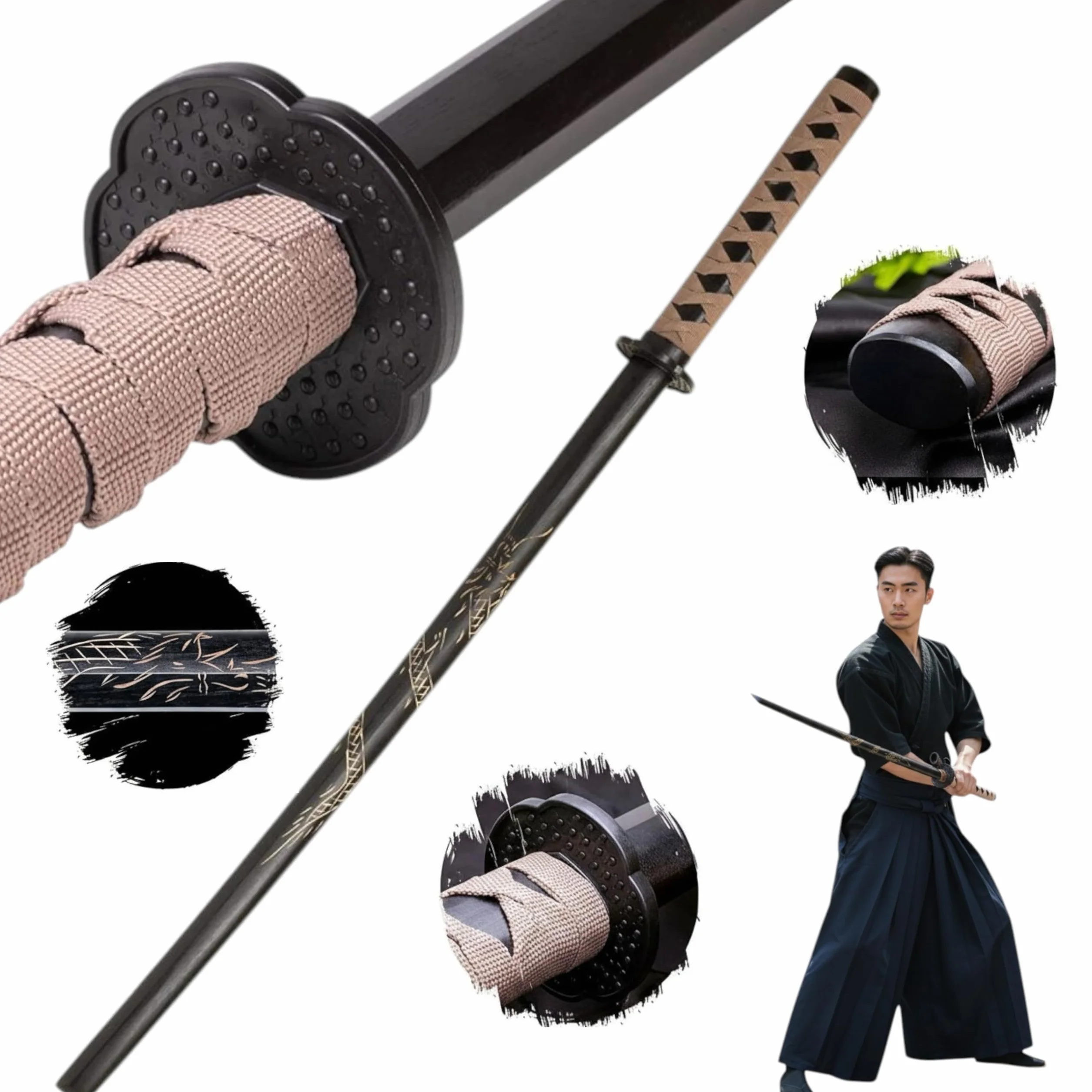 57 SPECIAL REPLICAS Dragon Bokken Katana Drewniany miecz 100 cm do profesjonalnego treningu 1807D