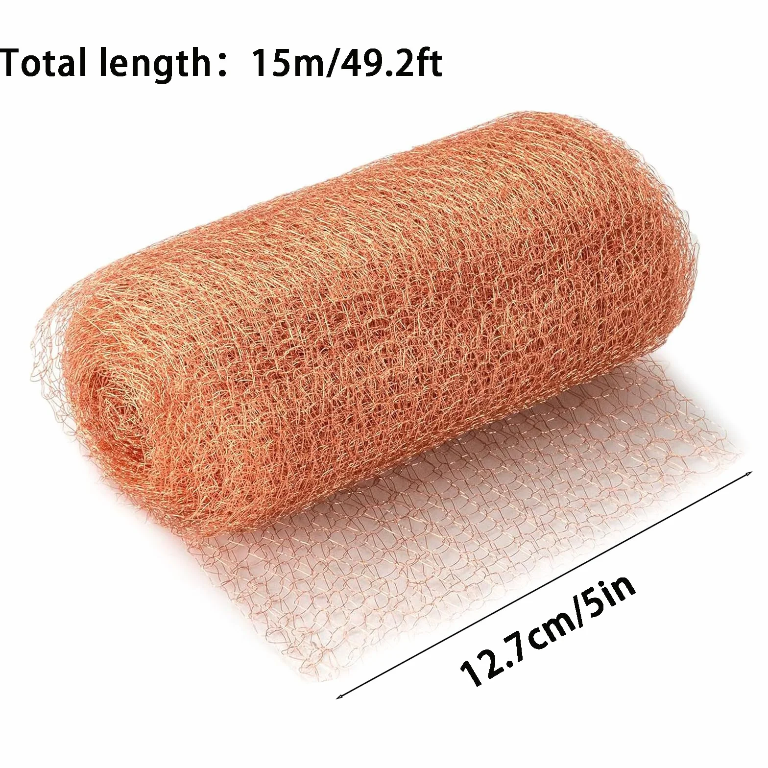 Zapora miedziana na ślimaki, siatka miedziana 12,7 cm x 15 m, ochrona przeciw ślimakom do podwyższonej grządki, miedziana taśma przeciw ślimakom do podwyższonej grządki, pułapka na ślimaki do ogrodu