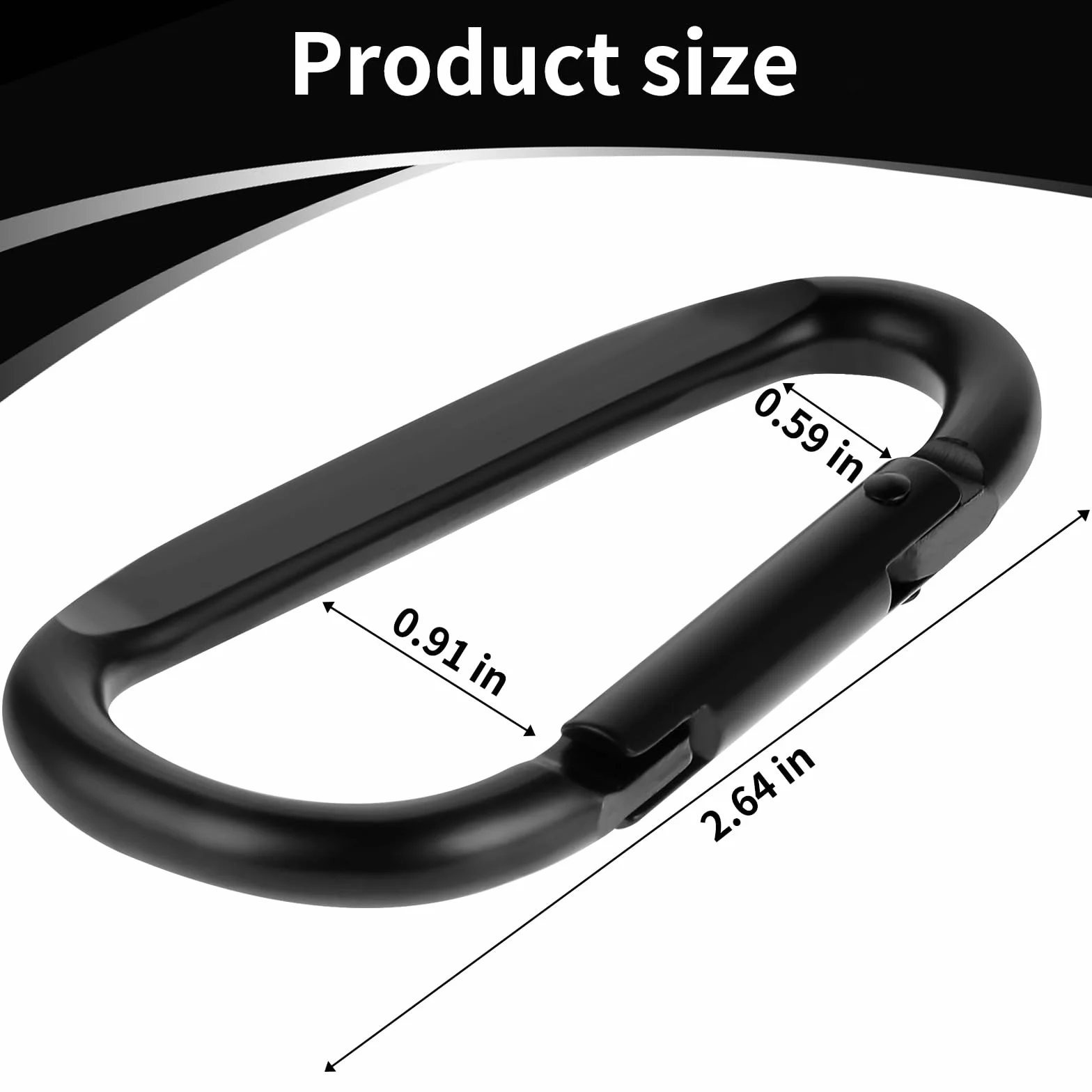 Andibro Aluminiowe karabińczyki 6,6 cm 4 sztuki w kształcie pierścienia D