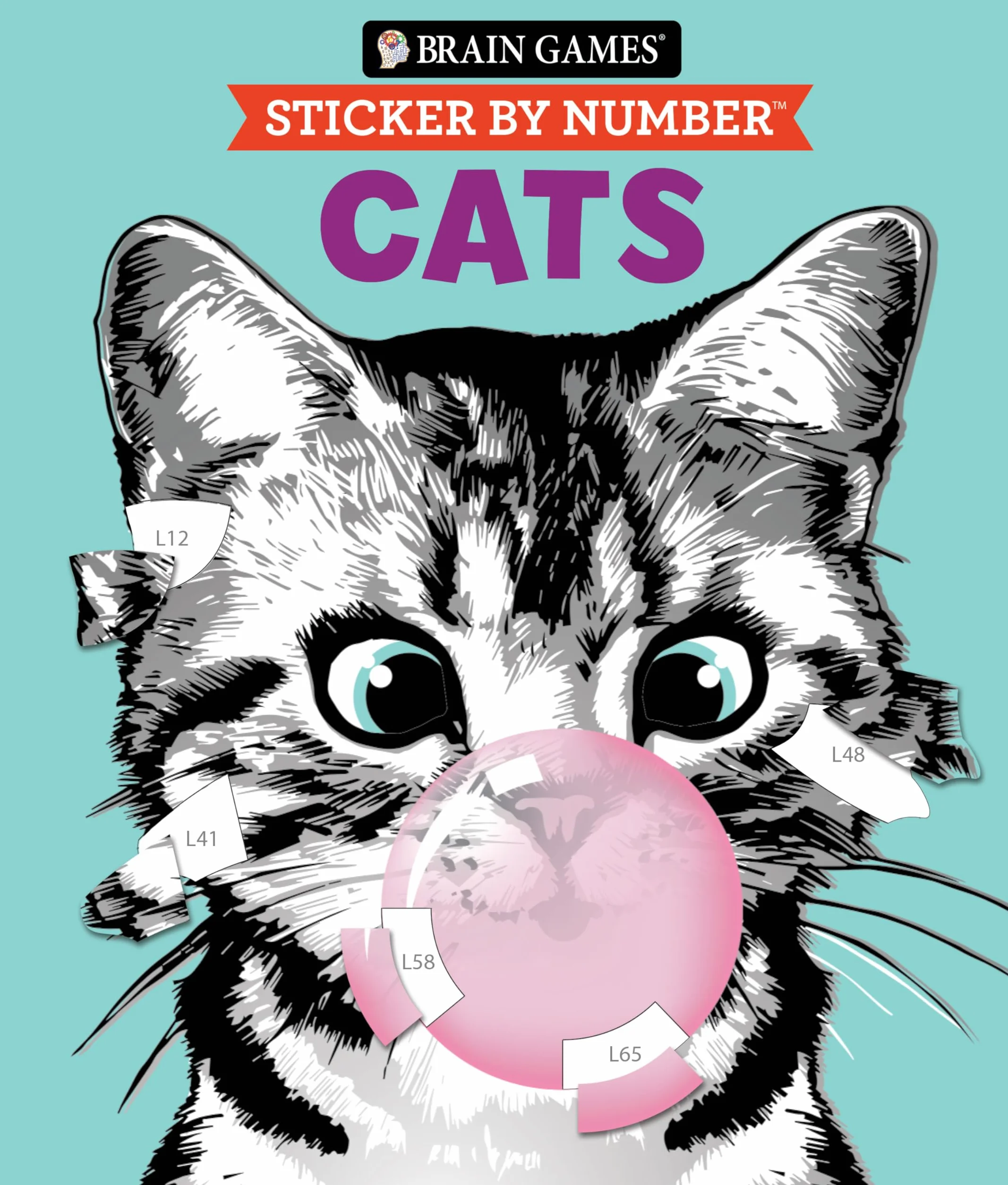 Brain Games - Sticker by Number: Cats (28 Images to Sticker): Volume 2