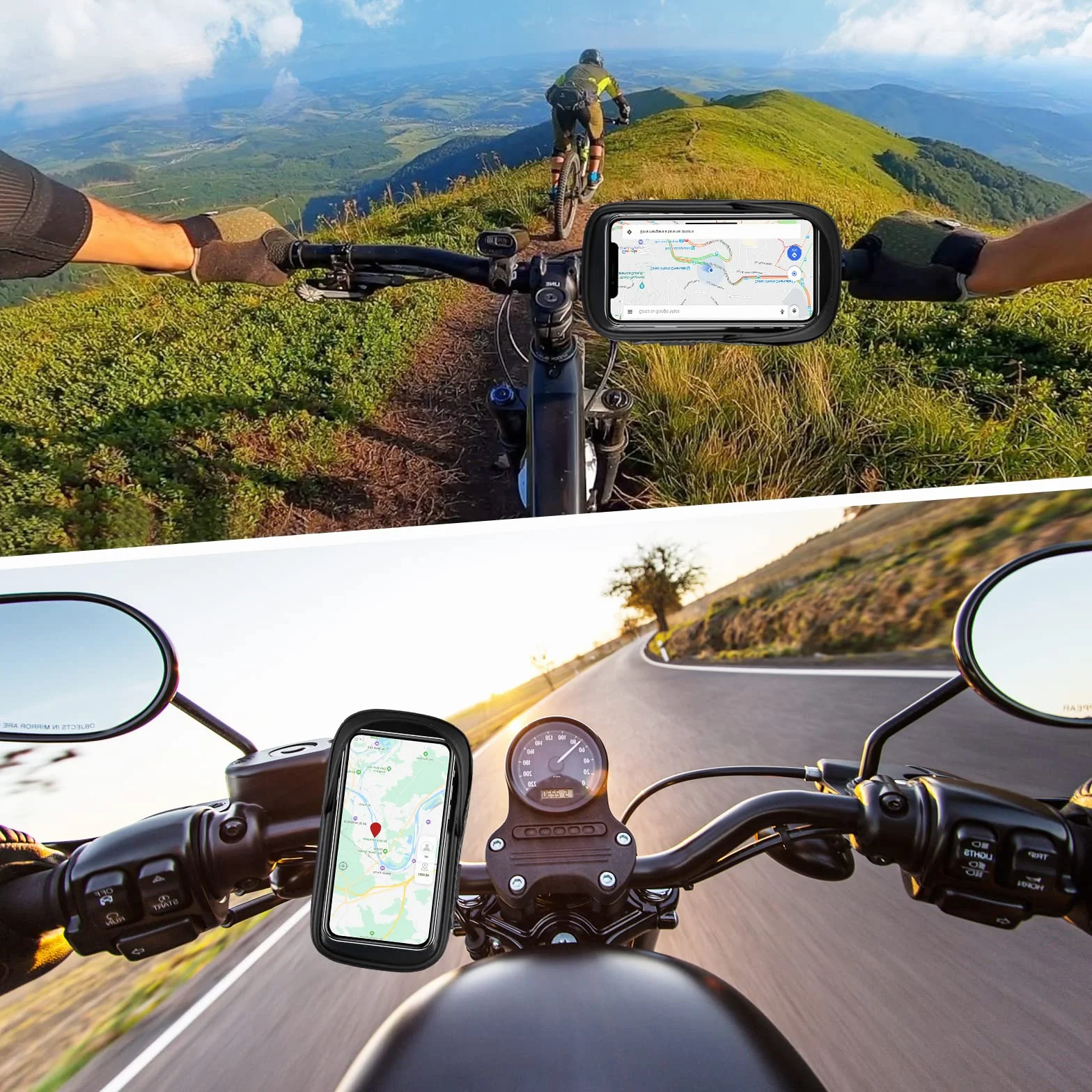Uchwyt na kierownicę wodoodporny 360 stopni na telefon 4,7-7 cala rower motocykl skuter