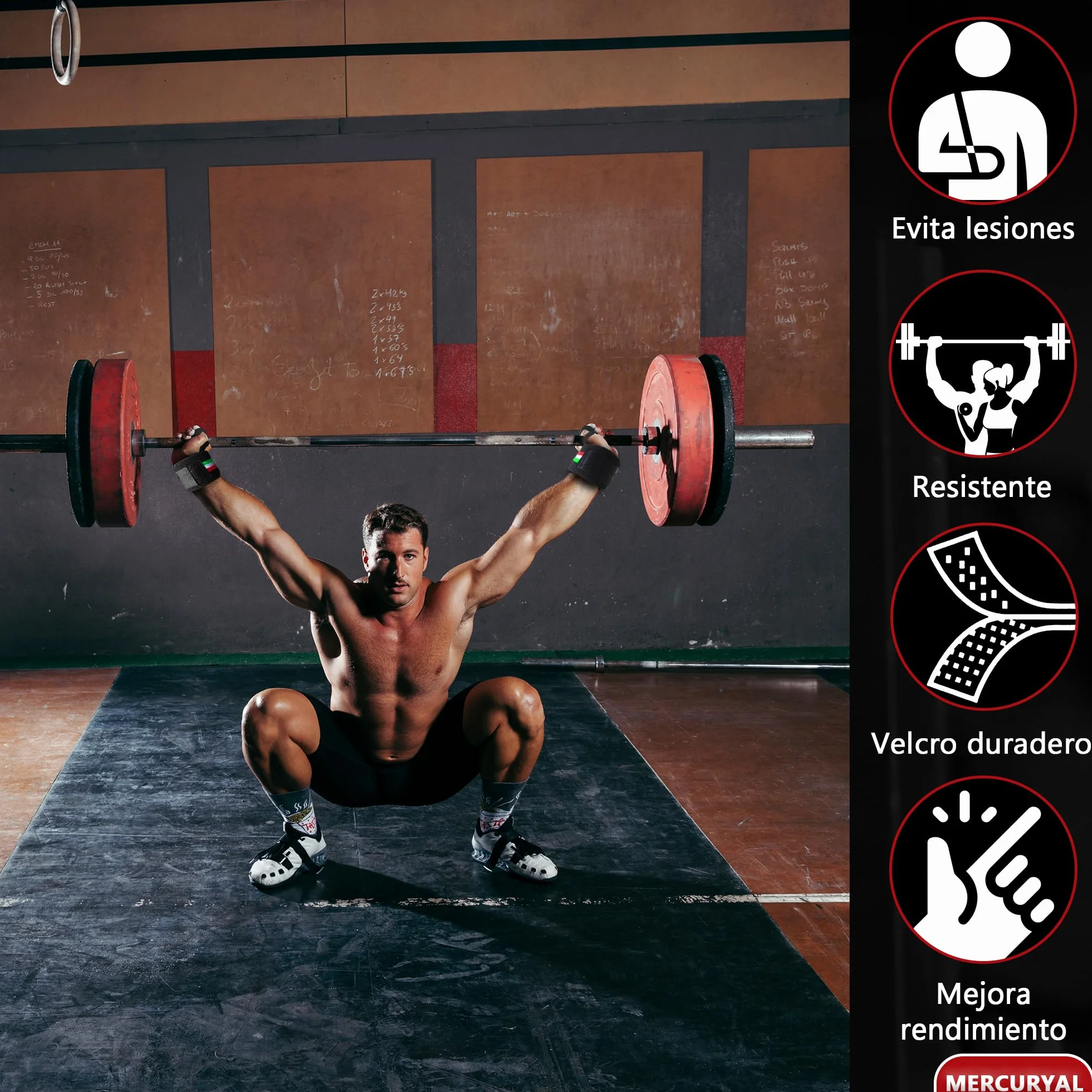MERCURYAL 2 Wrist Opaski na nadgarstki Crossfit – Nowy zaawansowany Włochy – Akcesoria fitness – Wrist Okłady sportowe dla mężczyzn i kobiet