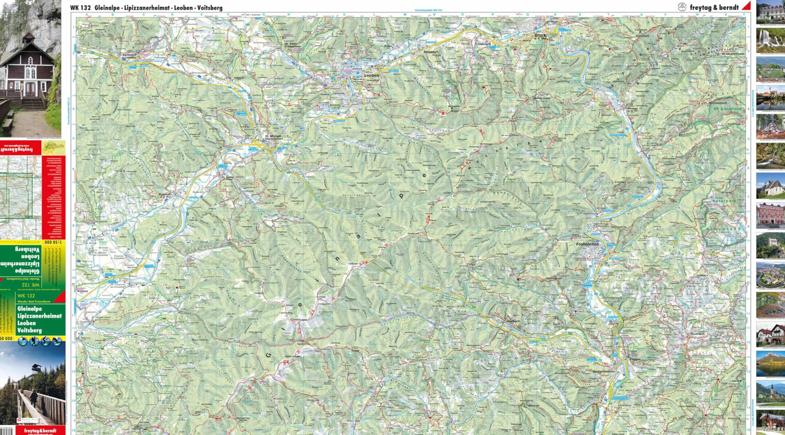 **gleinalpe leoben voitsberg: Wandel- en fietskaart 1:50 000: WK 132