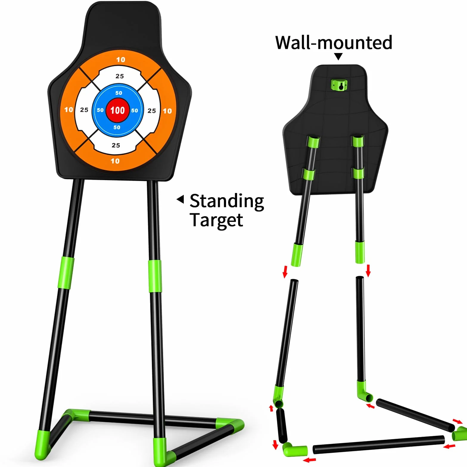 TEMI Bow and Arrow Set for Kids with LED Lights-Archery Set with 10 Suction Cup Arrows, Quivers & Standing Target, Outdoor Toys for Kids Boys & Girls Ages 3-12 Years Old