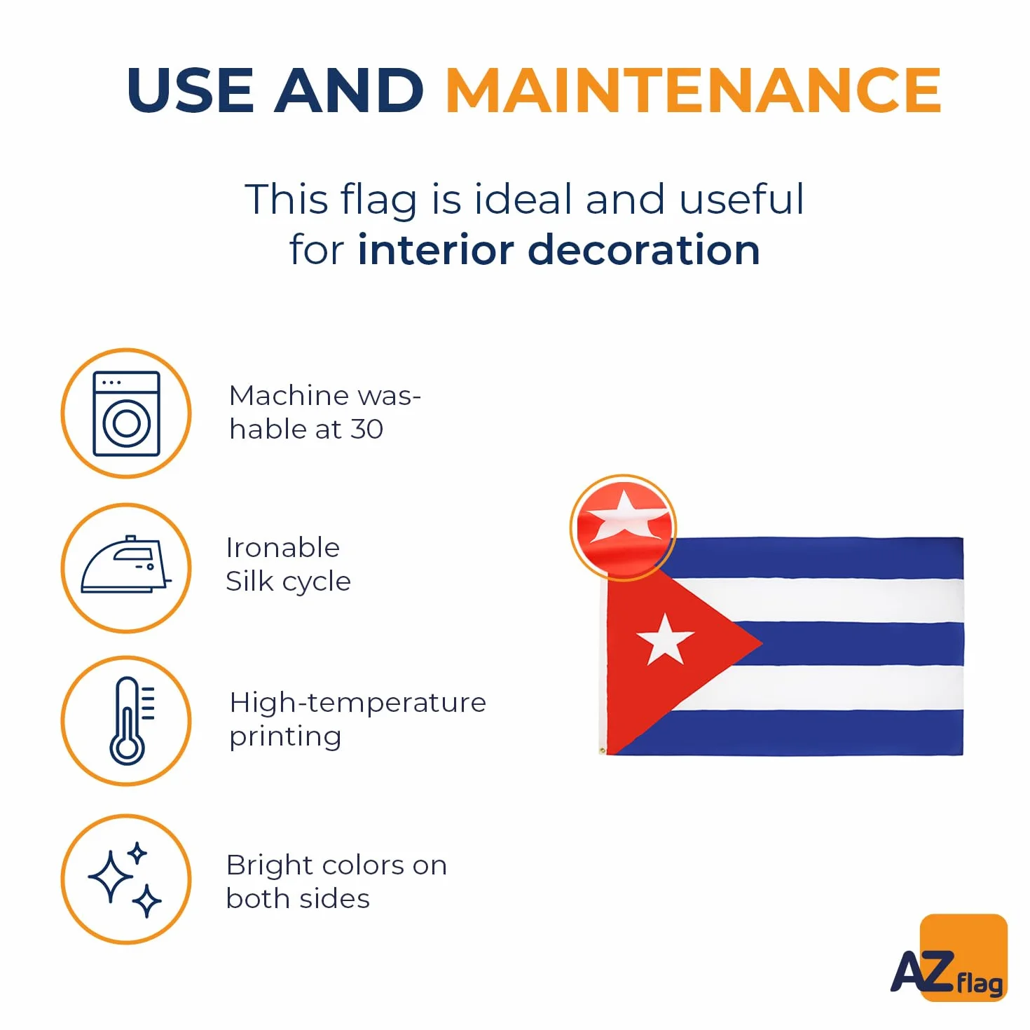 Drapeau Cuba Oeillets 150cm x 90cm