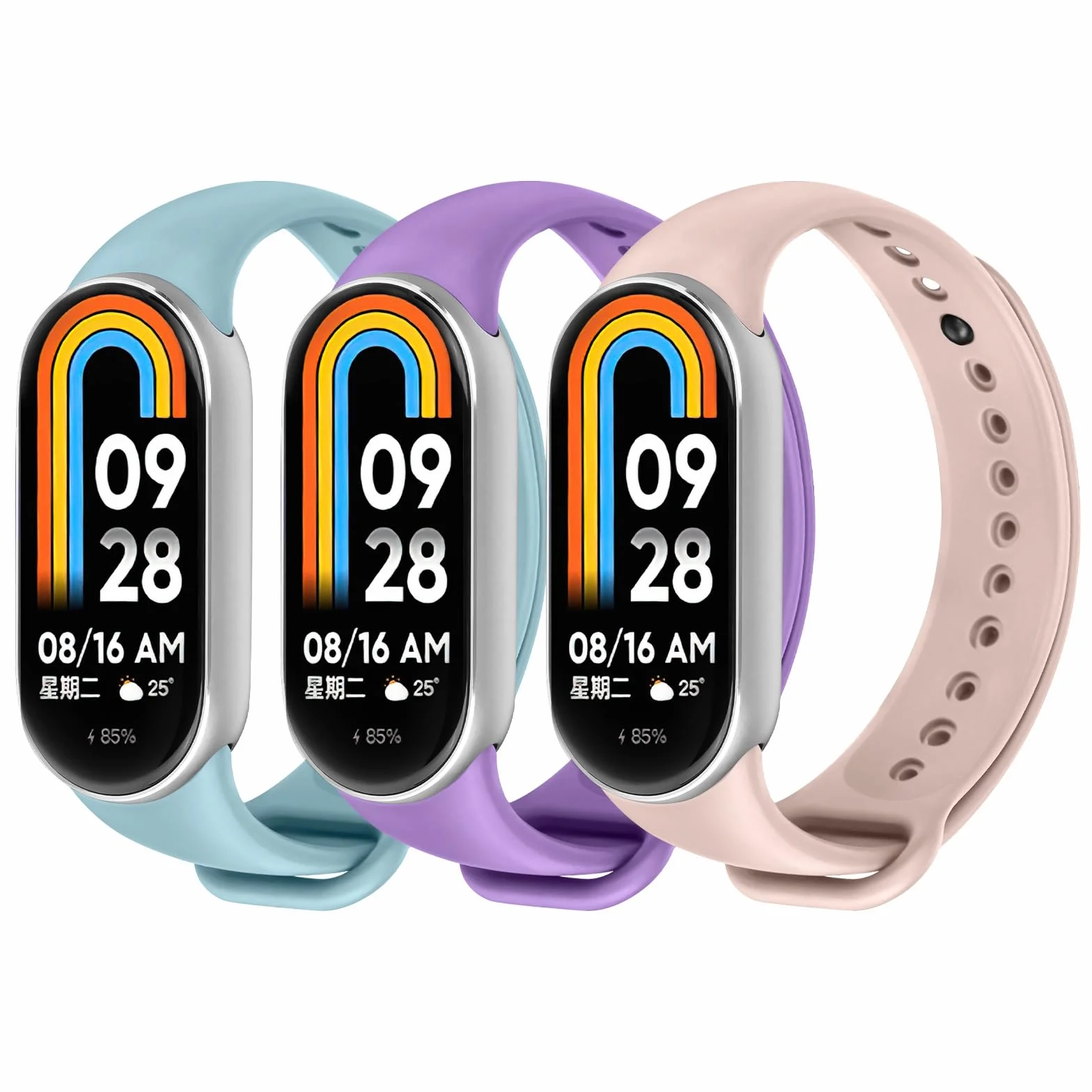 Ainiv Paski silikonowe kompatybilne z Xiaomi Band 8/9, wymienny pasek do Smart Band 8, kolorowe opaski