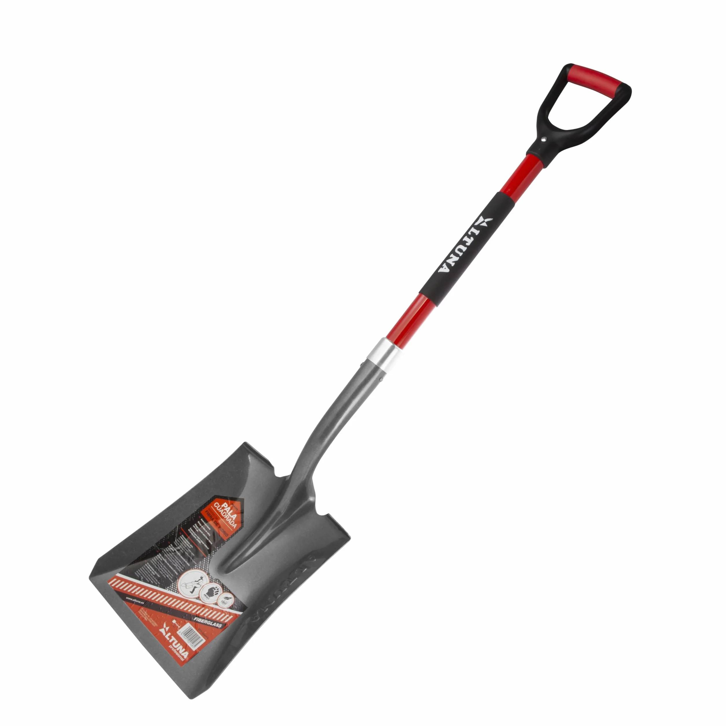 Łopata ogrodnicza o wysokiej wytrzymałości - 22 x 29 x 105 cm - Model 8541FS - Ekstra mocna pojemność z uchwytem z włókna szklanego - Głowica kuta, idealna do robót budowlanych i rolniczych - Altuna