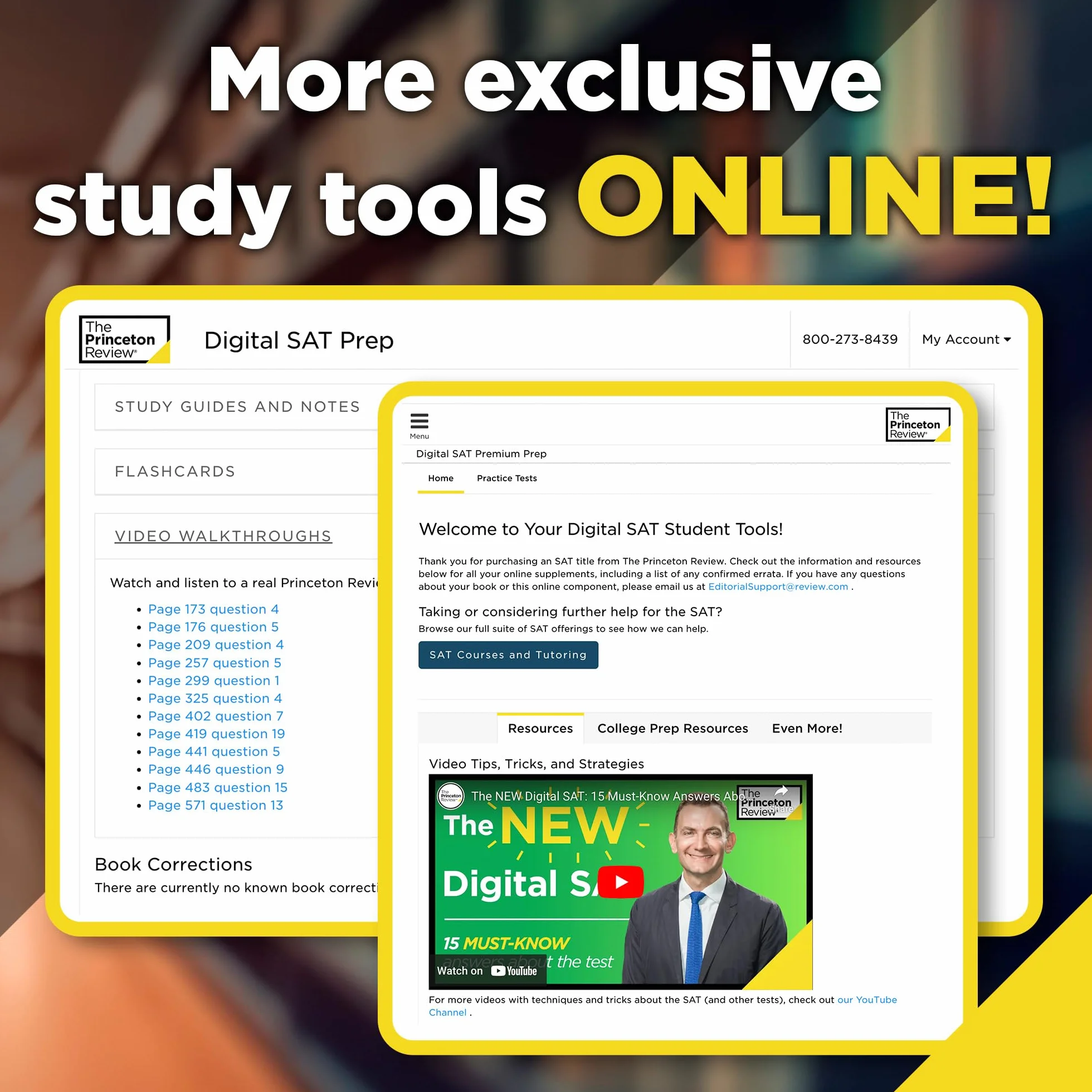 Princeton Review Digital SAT Premium Prep, 2025: 5 Full-Length Practice Tests (2 in Book + 3 Adaptive Tests Online) + Online Flashcards + Review & Tools (2025)